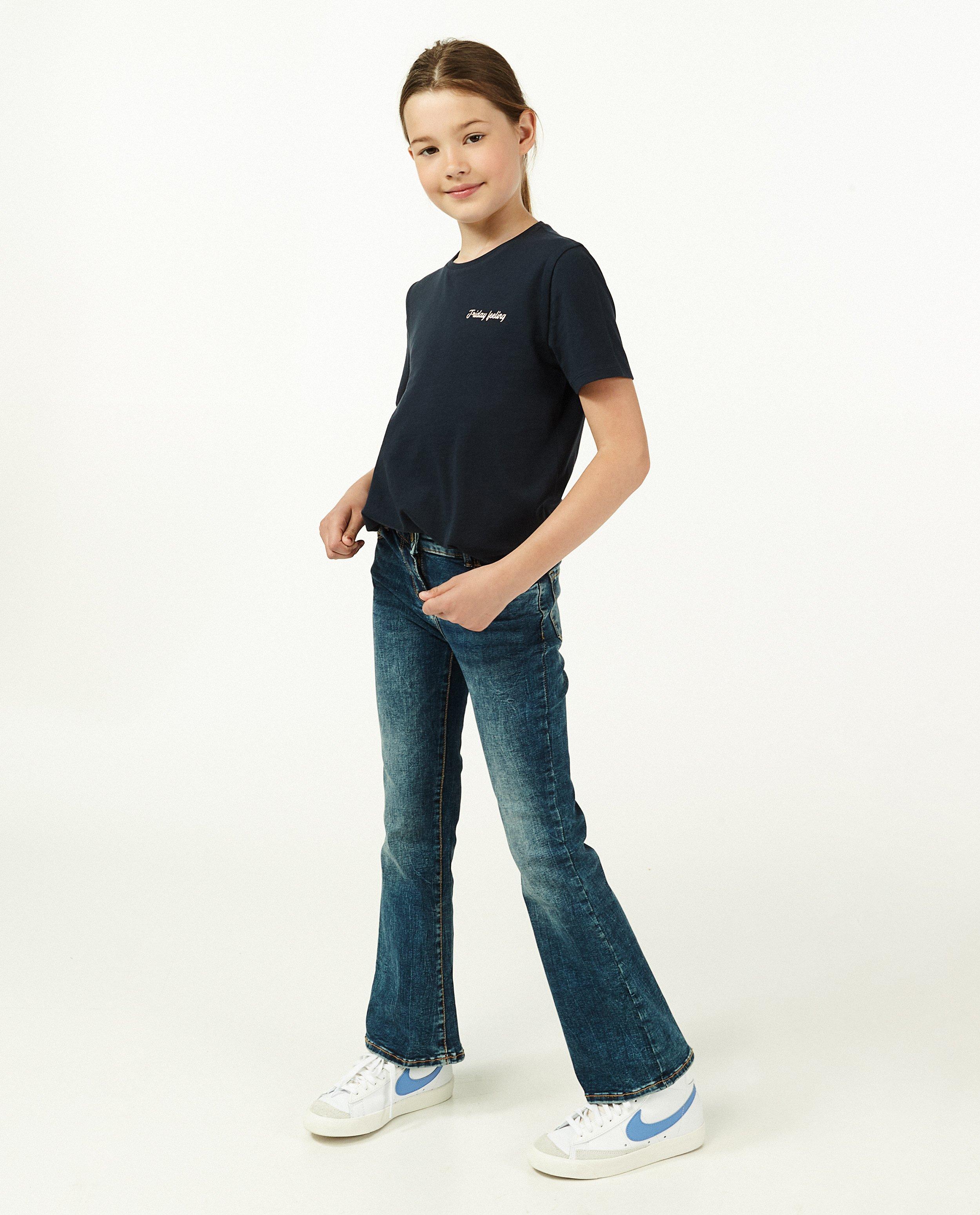 Donkerblauw T-shirt met glitter BESTies - opschrift - Besties