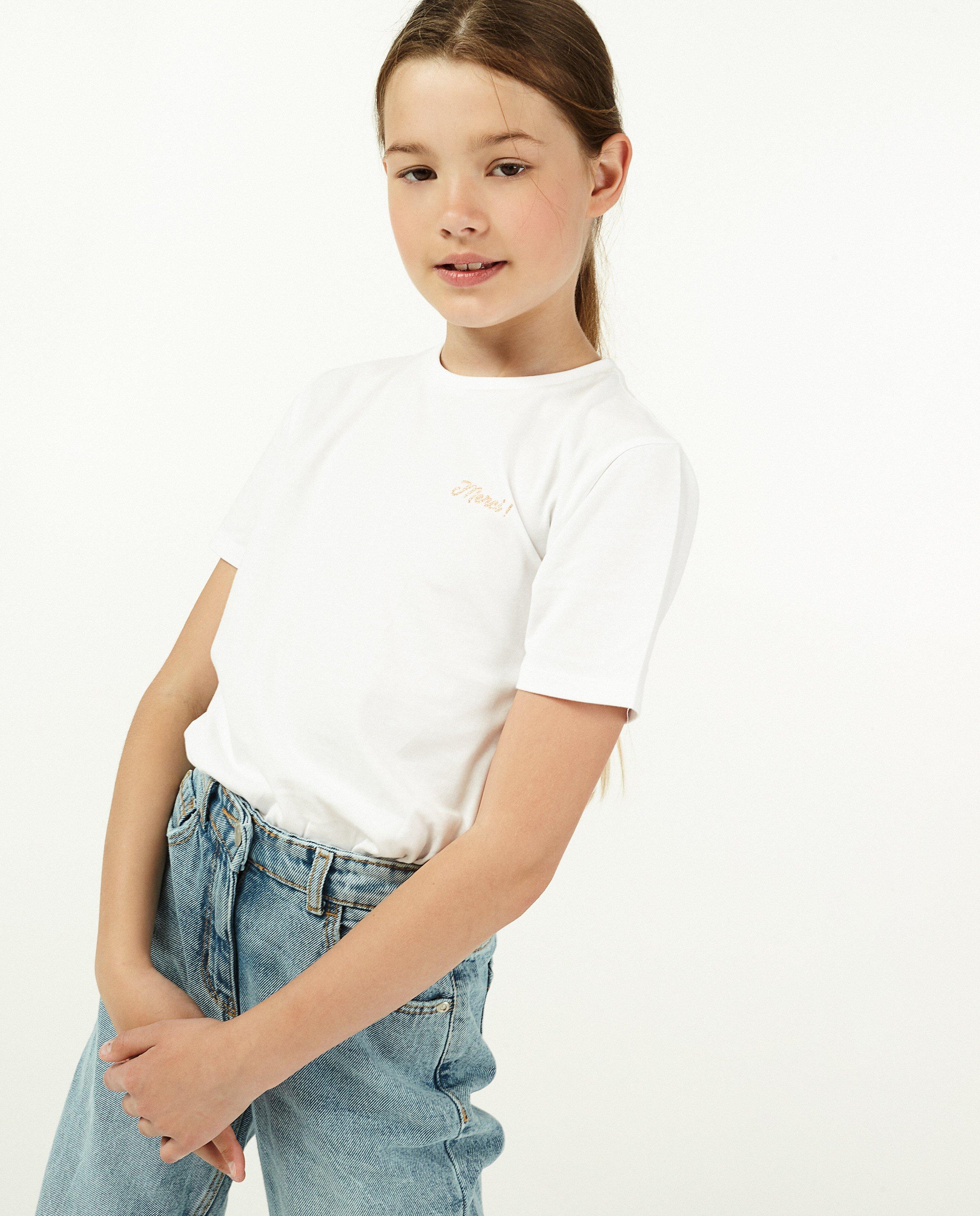 T-shirts - Wit T-shirt met glitter BESTies