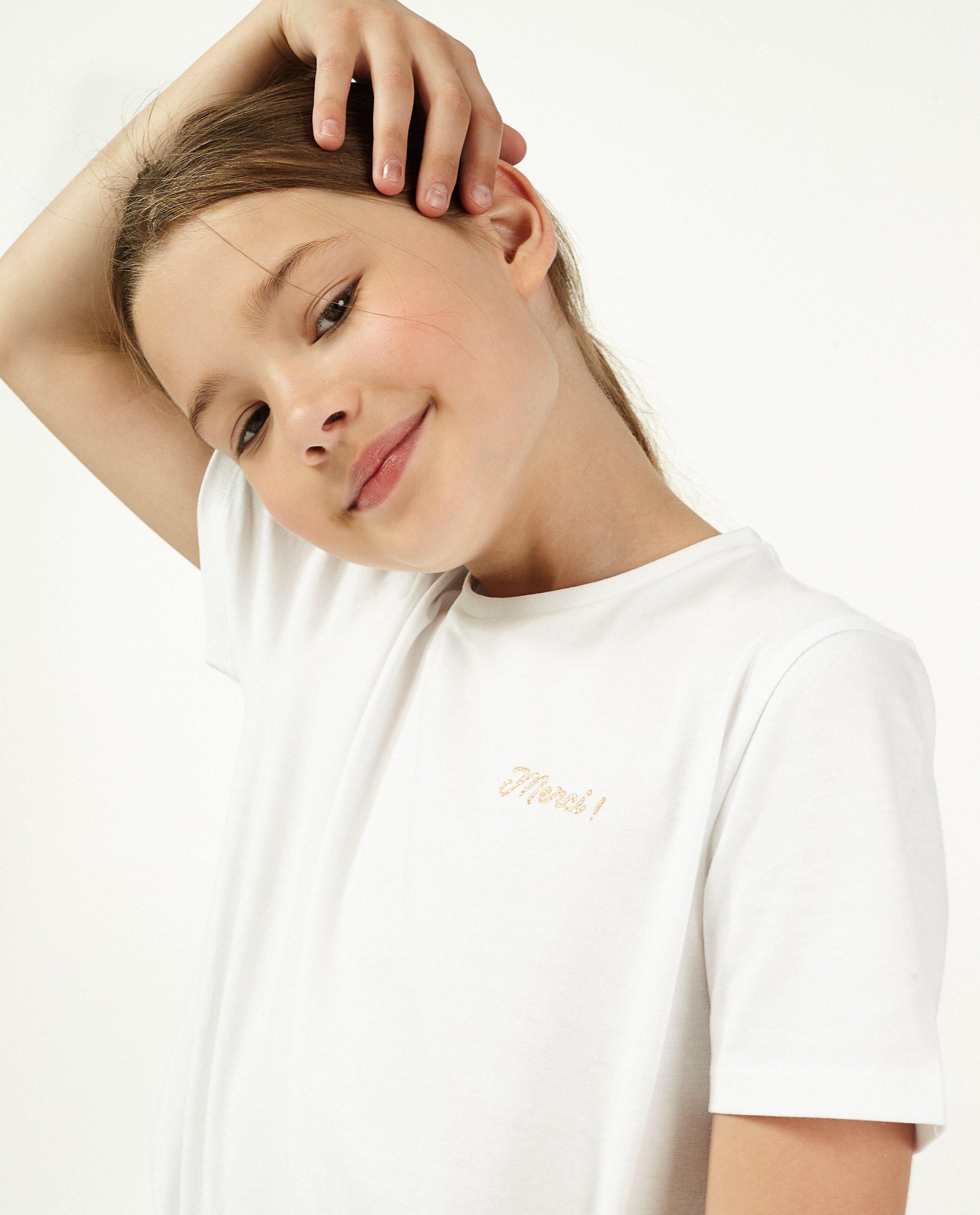 T-shirts - Wit T-shirt met glitter BESTies