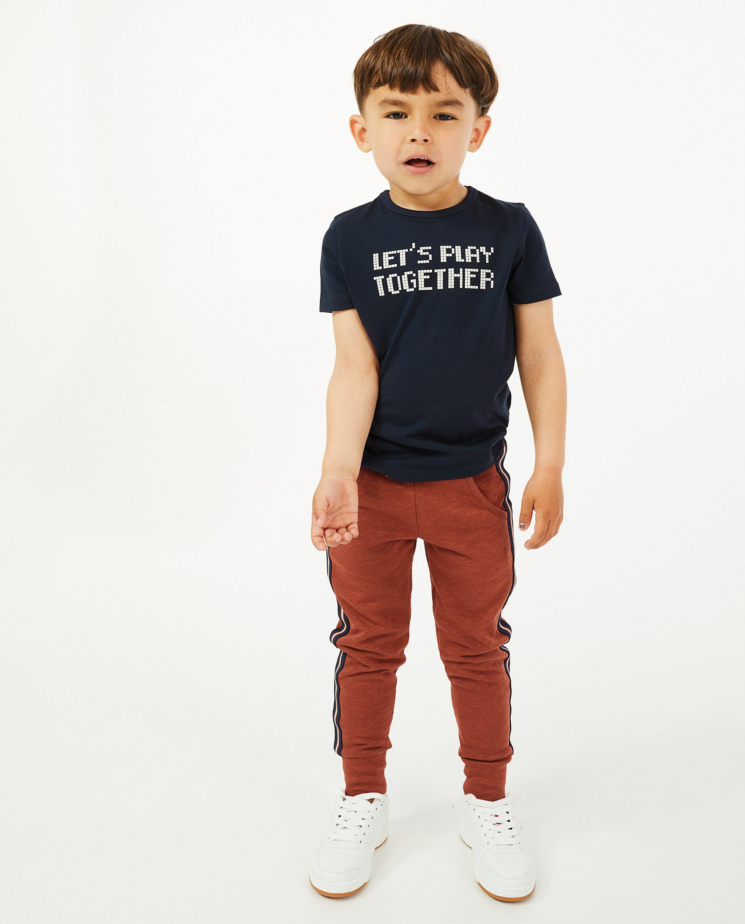T-shirt en coton bio à imprimé - bleu foncé - Kidz Nation