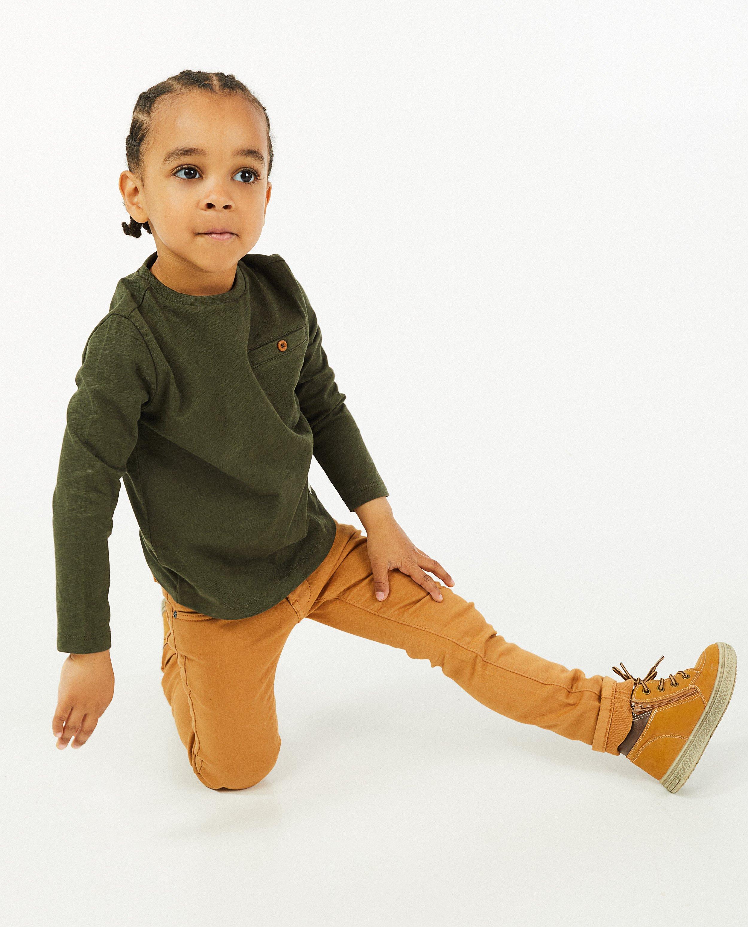 Biokatoenen longsleeve, 2-7 jaar - stretch - Kidz Nation