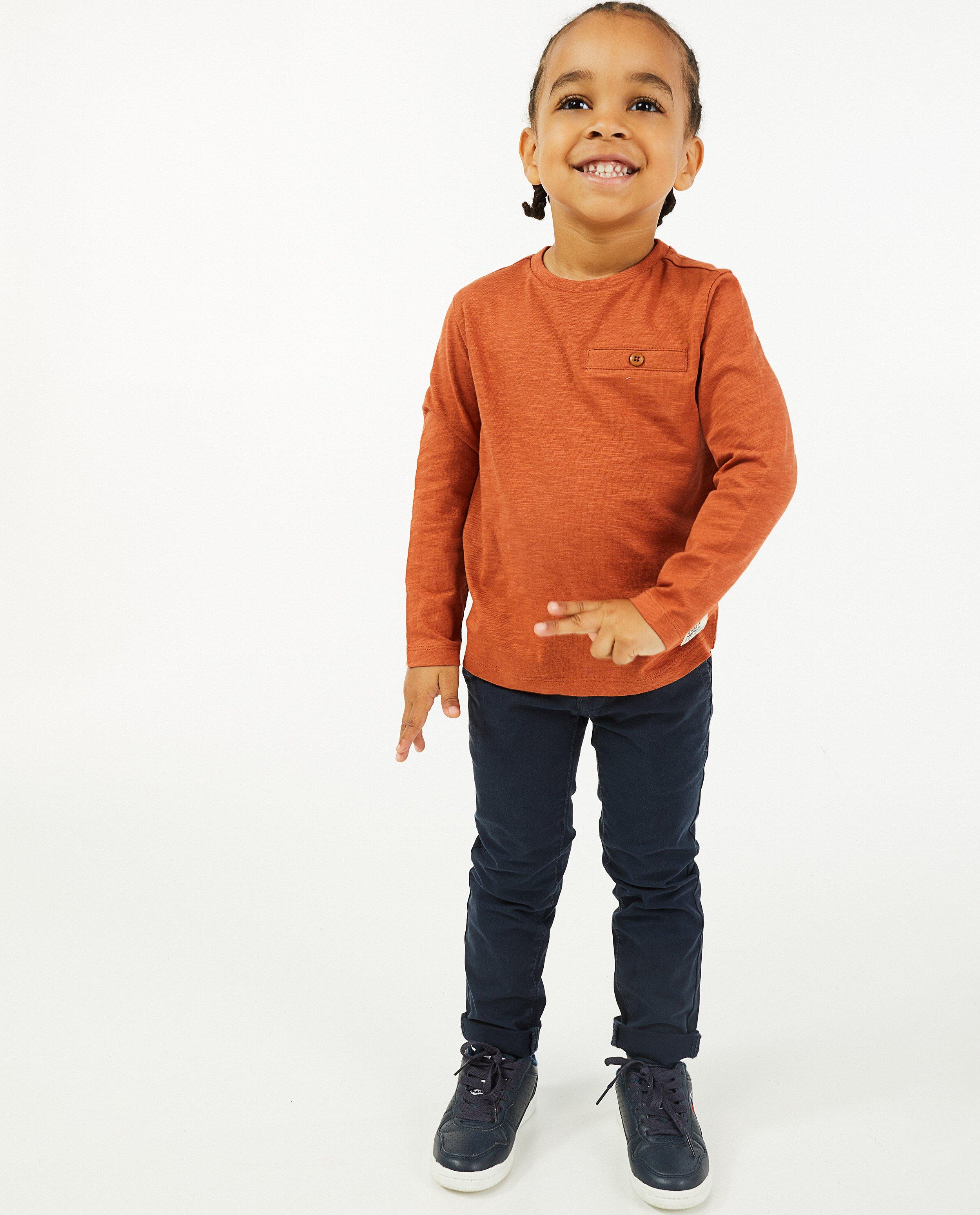 T-shirt à manches longues en coton bio, 2-7 ans - avec du stretch - Kidz Nation