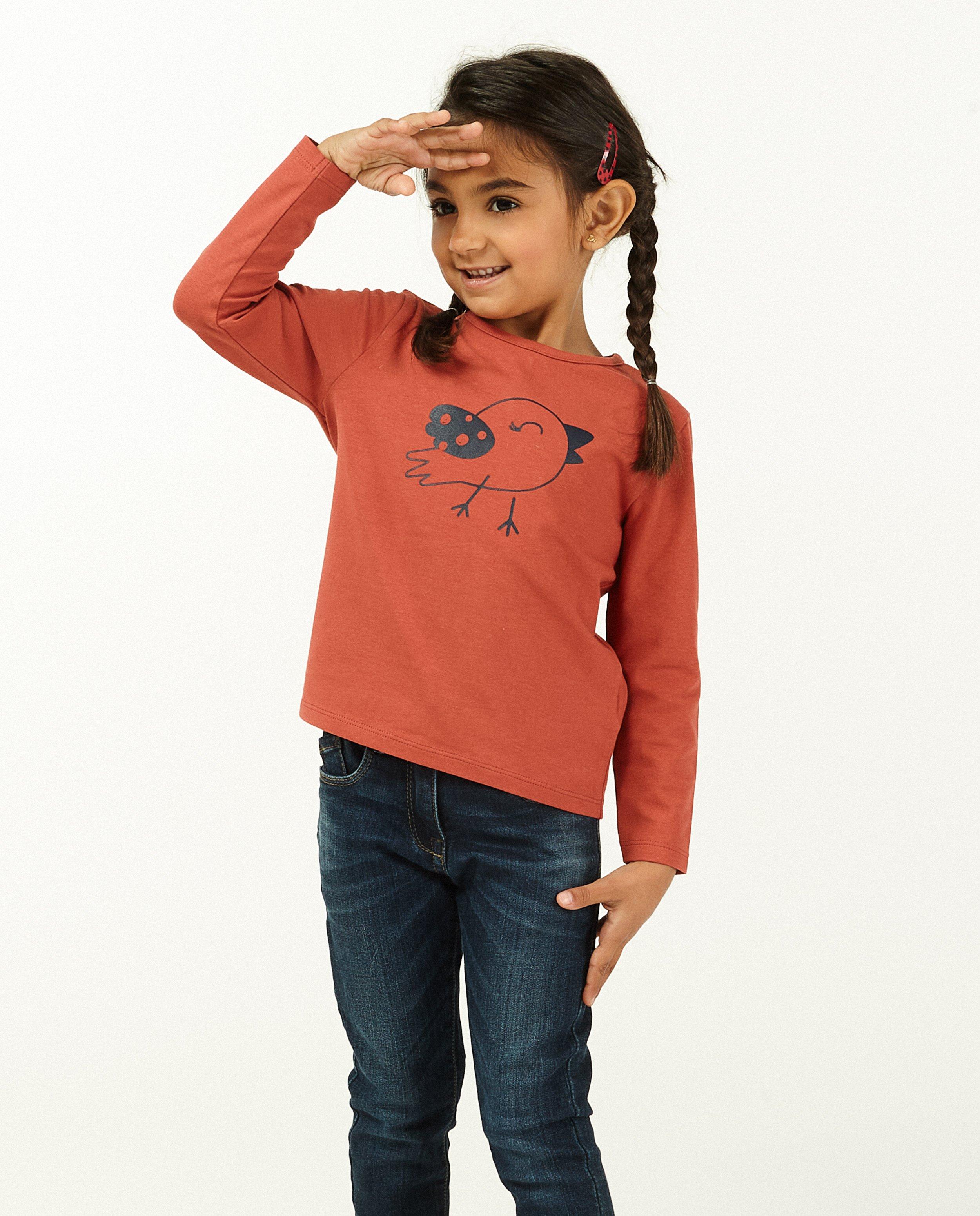 T-shirts - Crème longsleeve met print BESTies