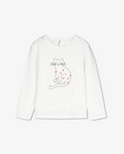 T-shirts - Crème longsleeve met print BESTies