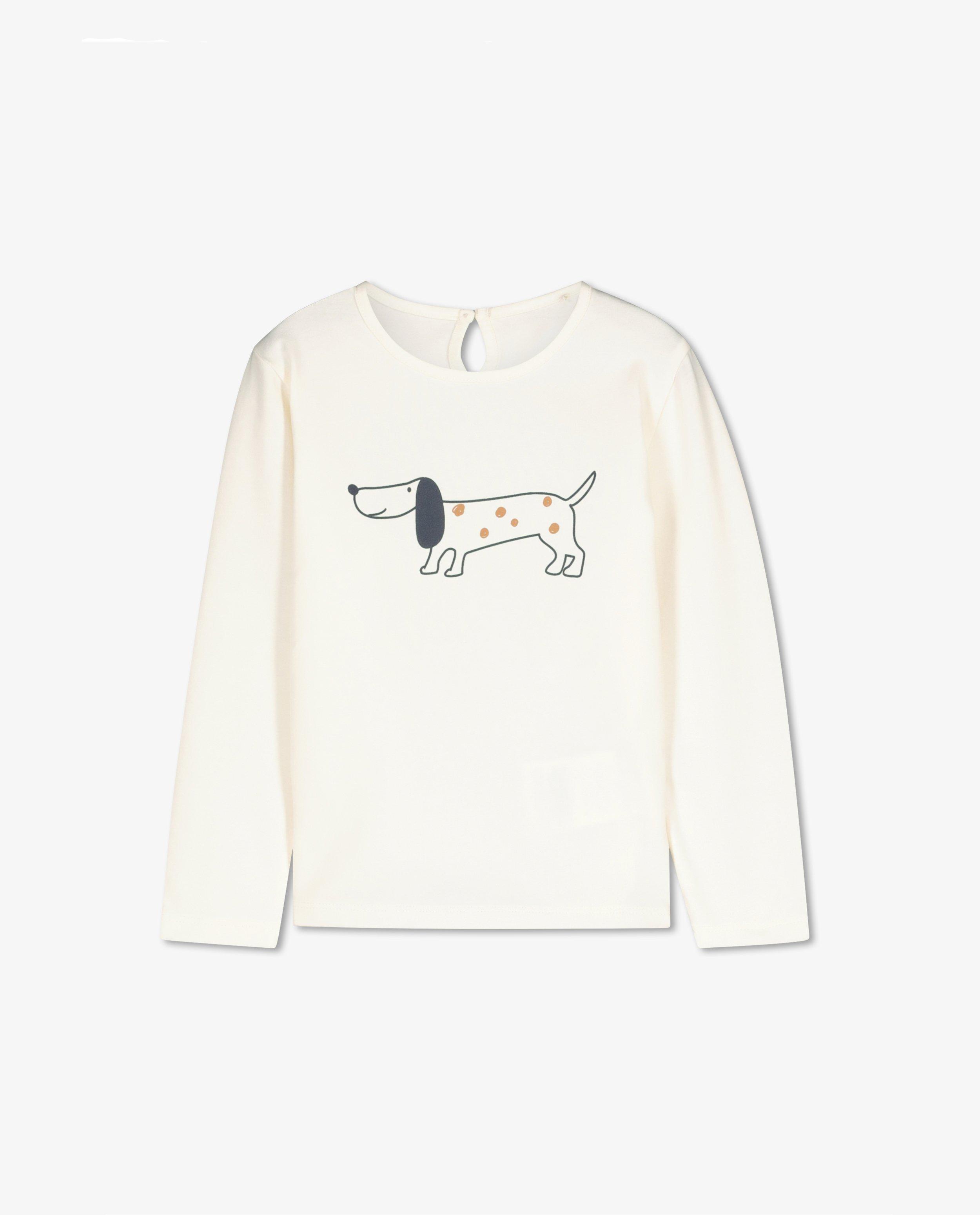 T-shirts - Crème longsleeve met print BESTies
