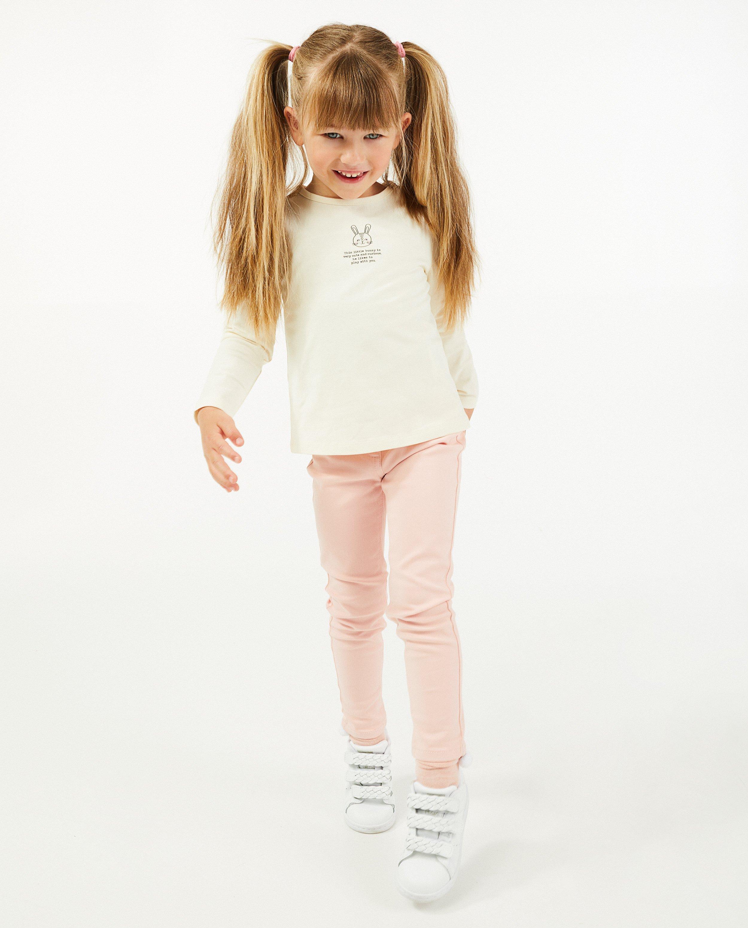 Biokatoenen longsleeve in wit - null - Milla Star