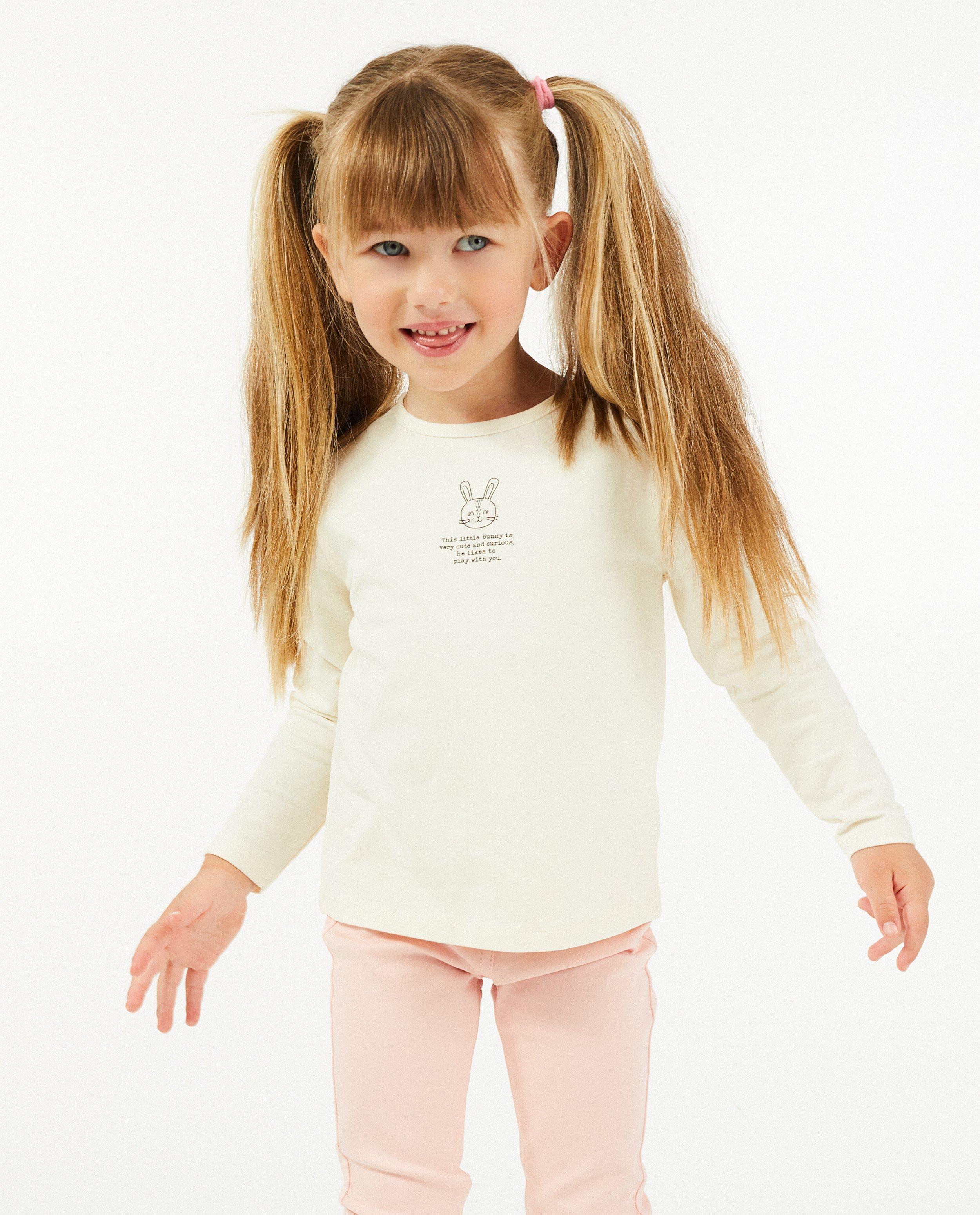 T-shirts - Biokatoenen longsleeve in wit