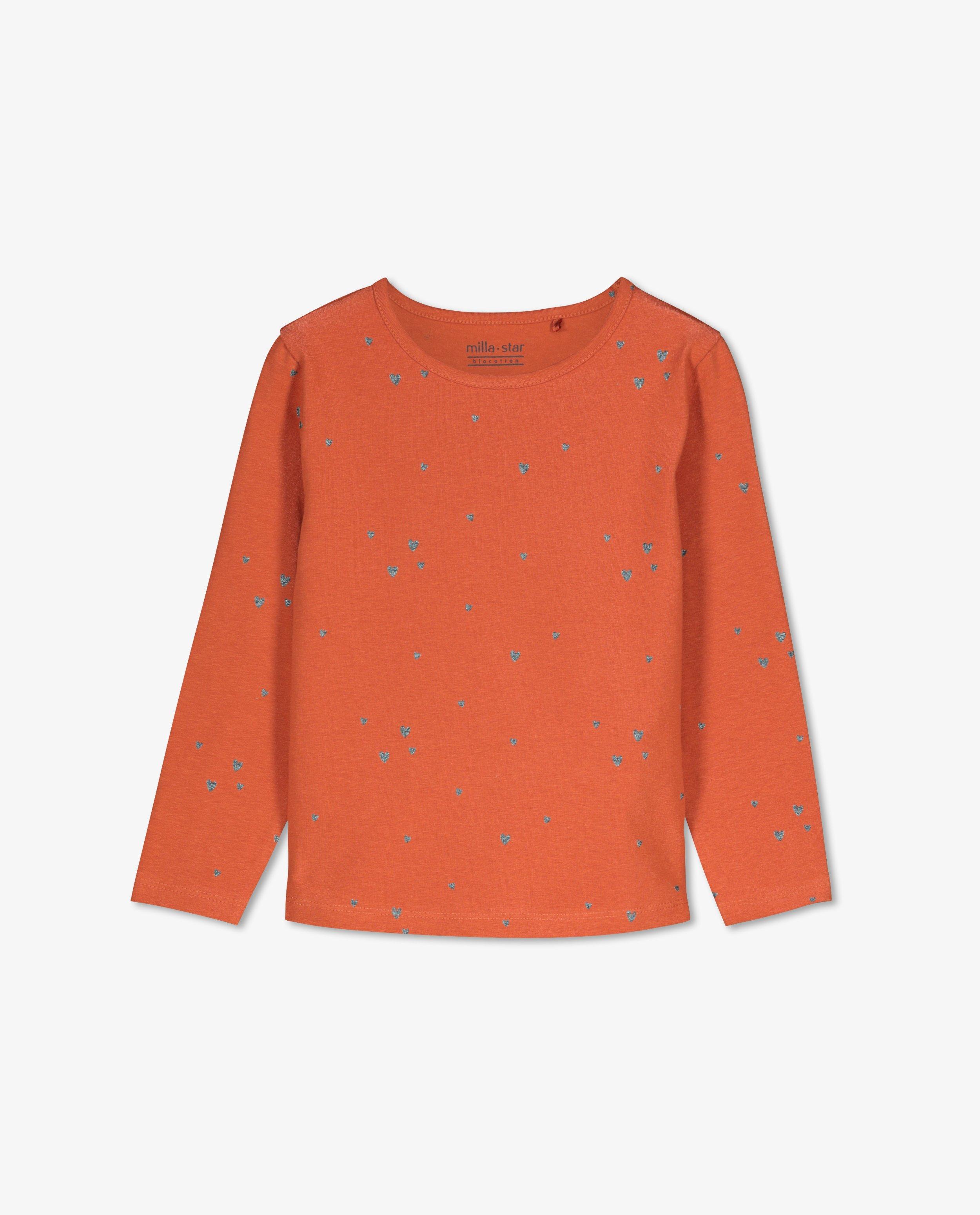 T-shirts - T-shirt à manches longues en coton bio avec des petits cœurs