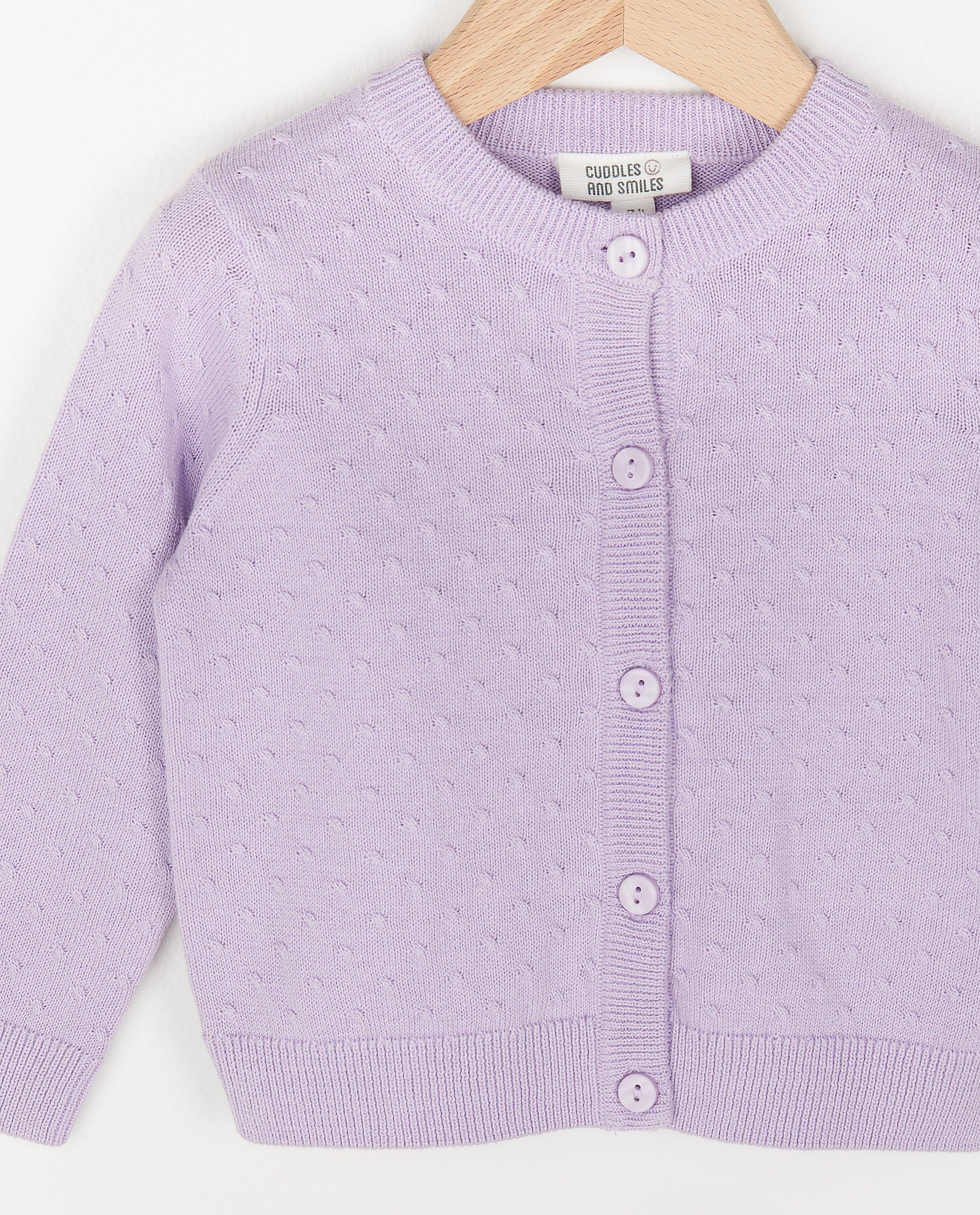 Cardigans - Cardigan en coton bio lilas