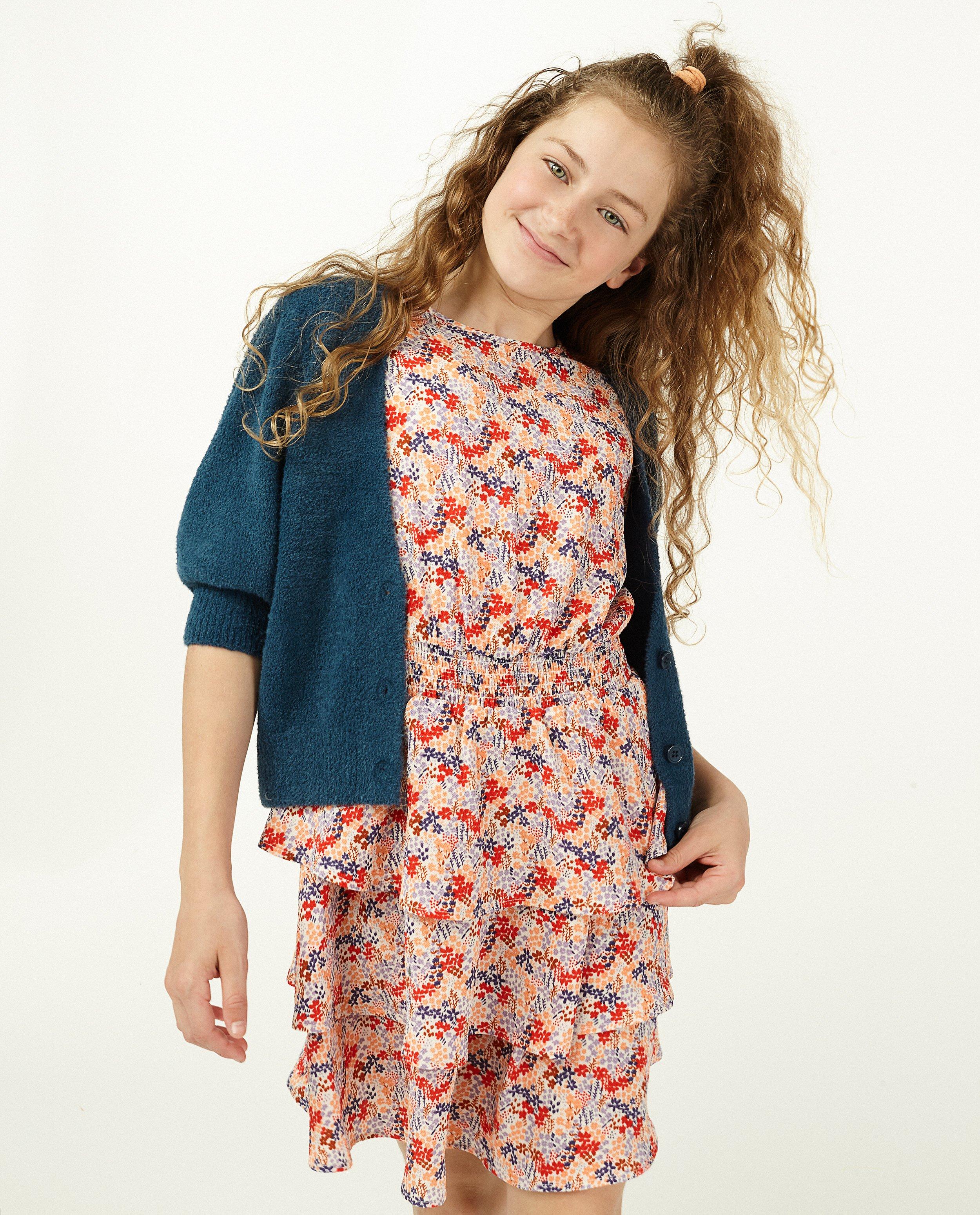Cardigans - Oranje cardigan met ballonmouwen