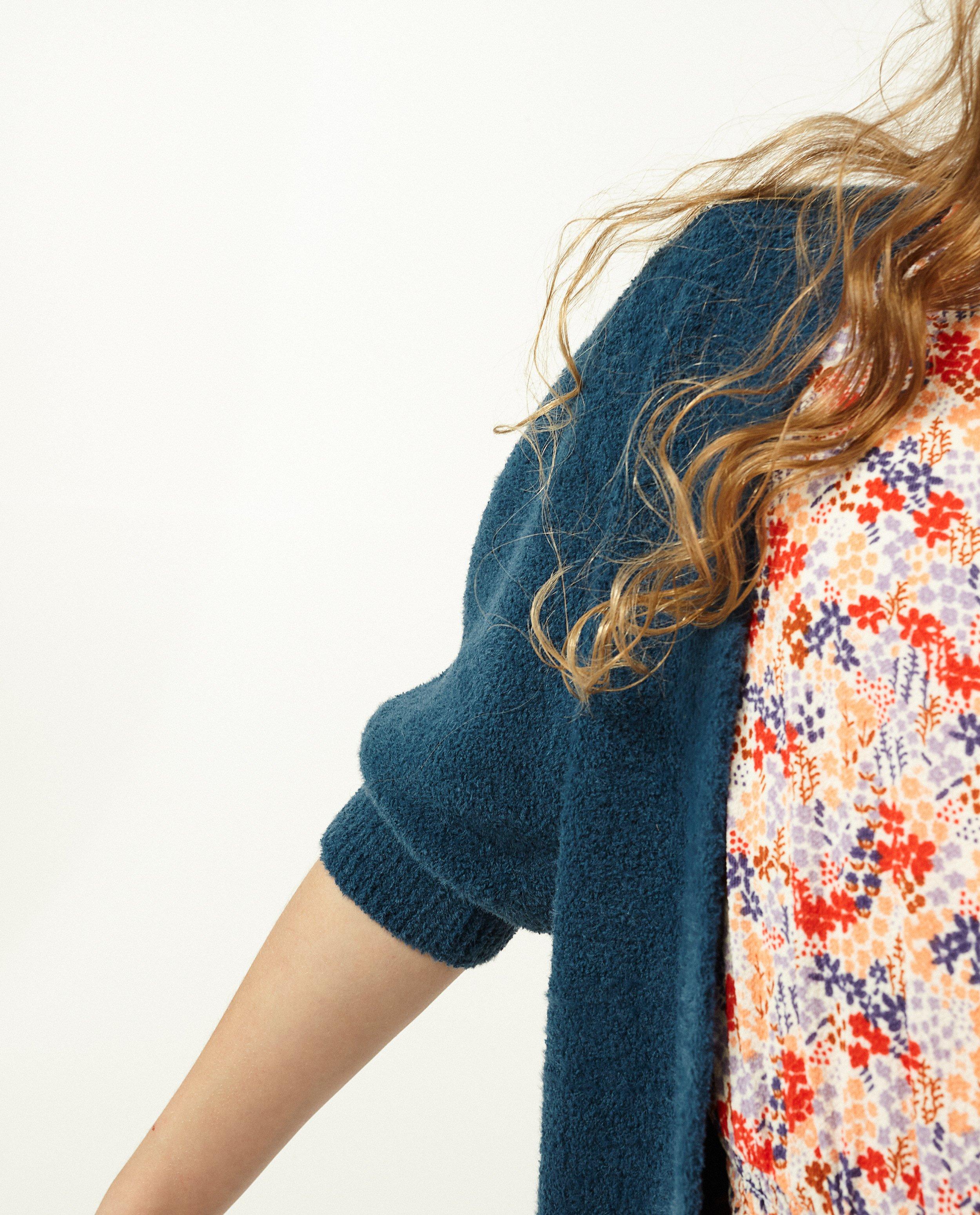 Cardigans - Oranje cardigan met ballonmouwen