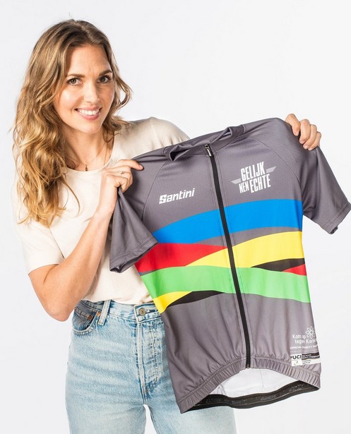 T-shirts - Maillot cycliste gris pour femmes Santini