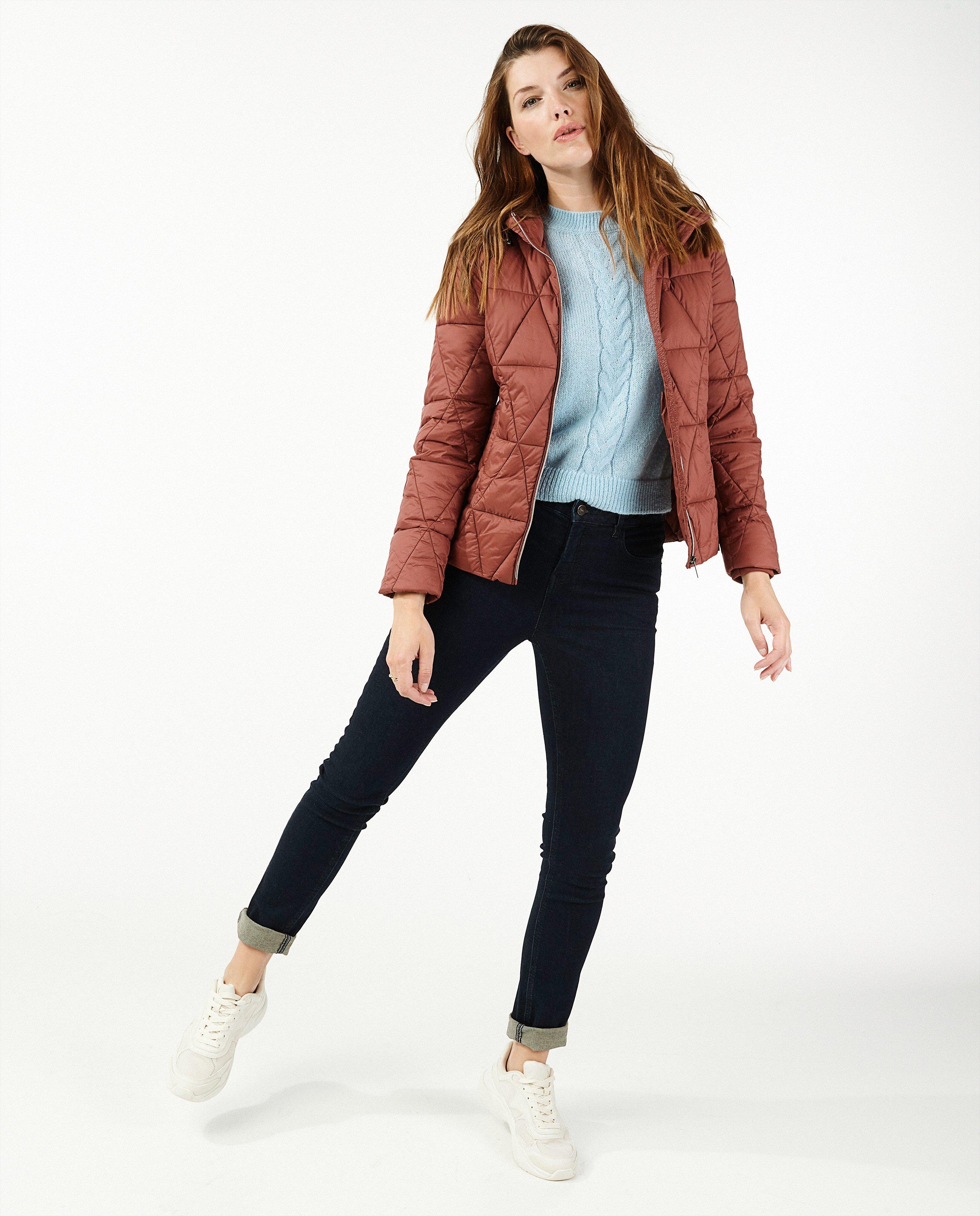 100% gerecycleerde jas in bruinrood Sora - waterafstotend - Sora