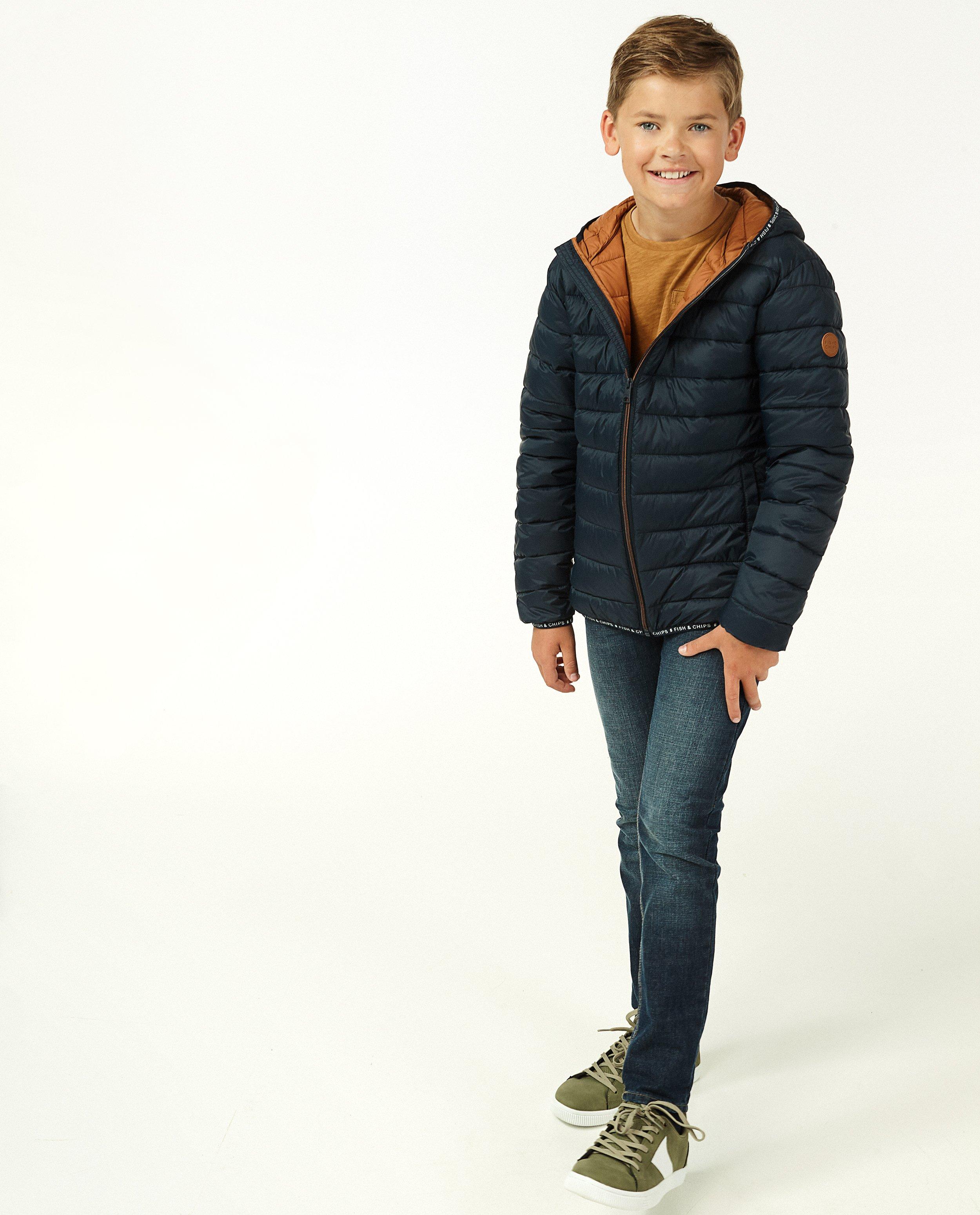 100% gerecycleerde jas, 9-15 jaar - in groen - Fish & Chips