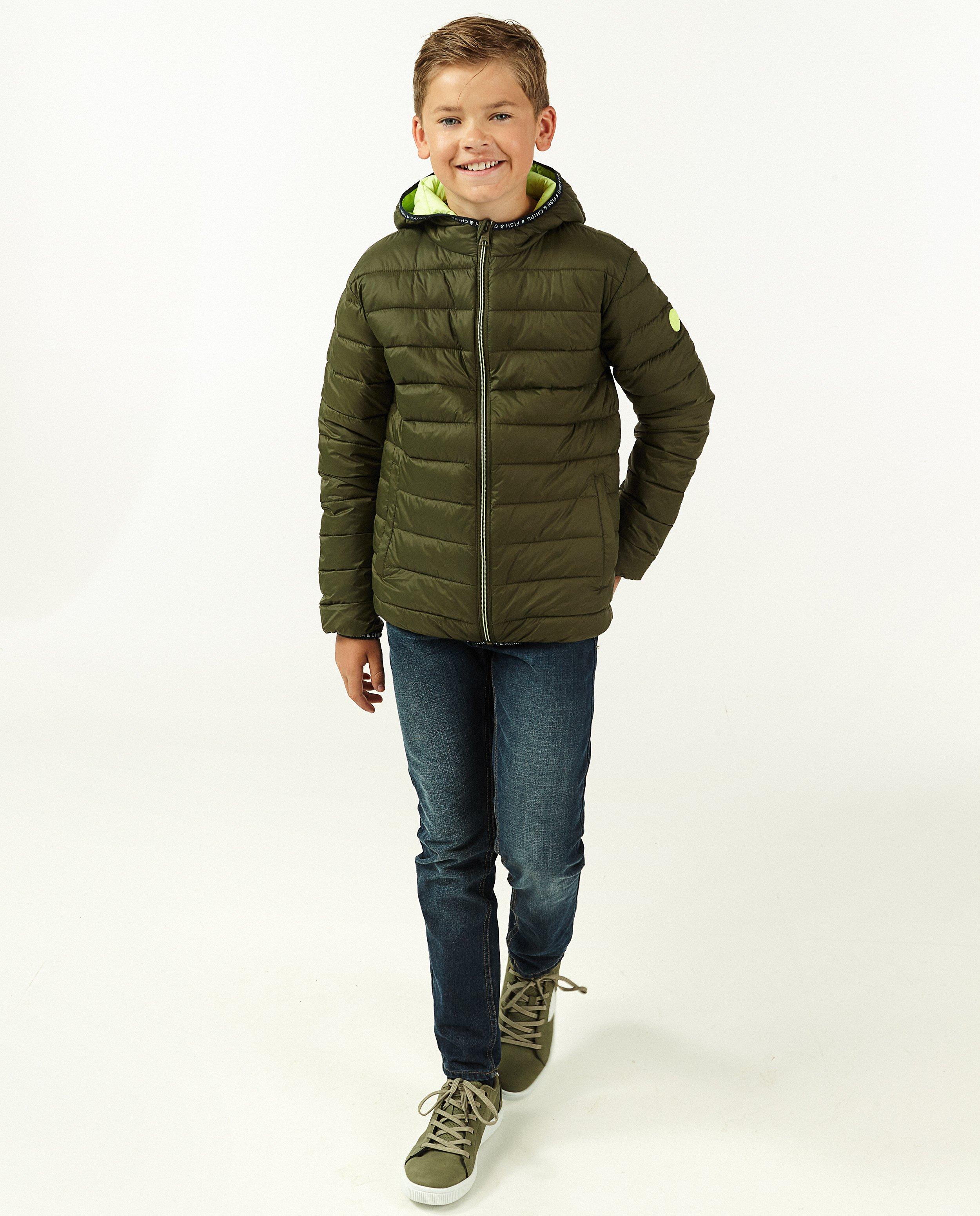 100% gerecycleerde jas, 9-15 jaar - in groen - Fish & Chips