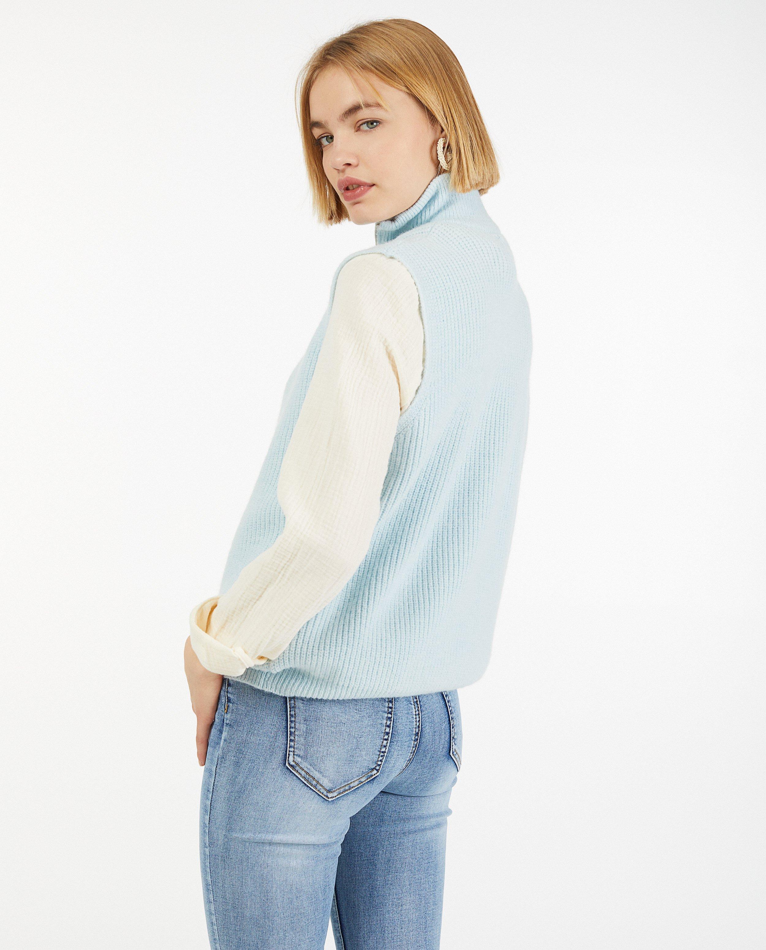 Pulls - Débardeur bleu clair avec fermeture à glissière