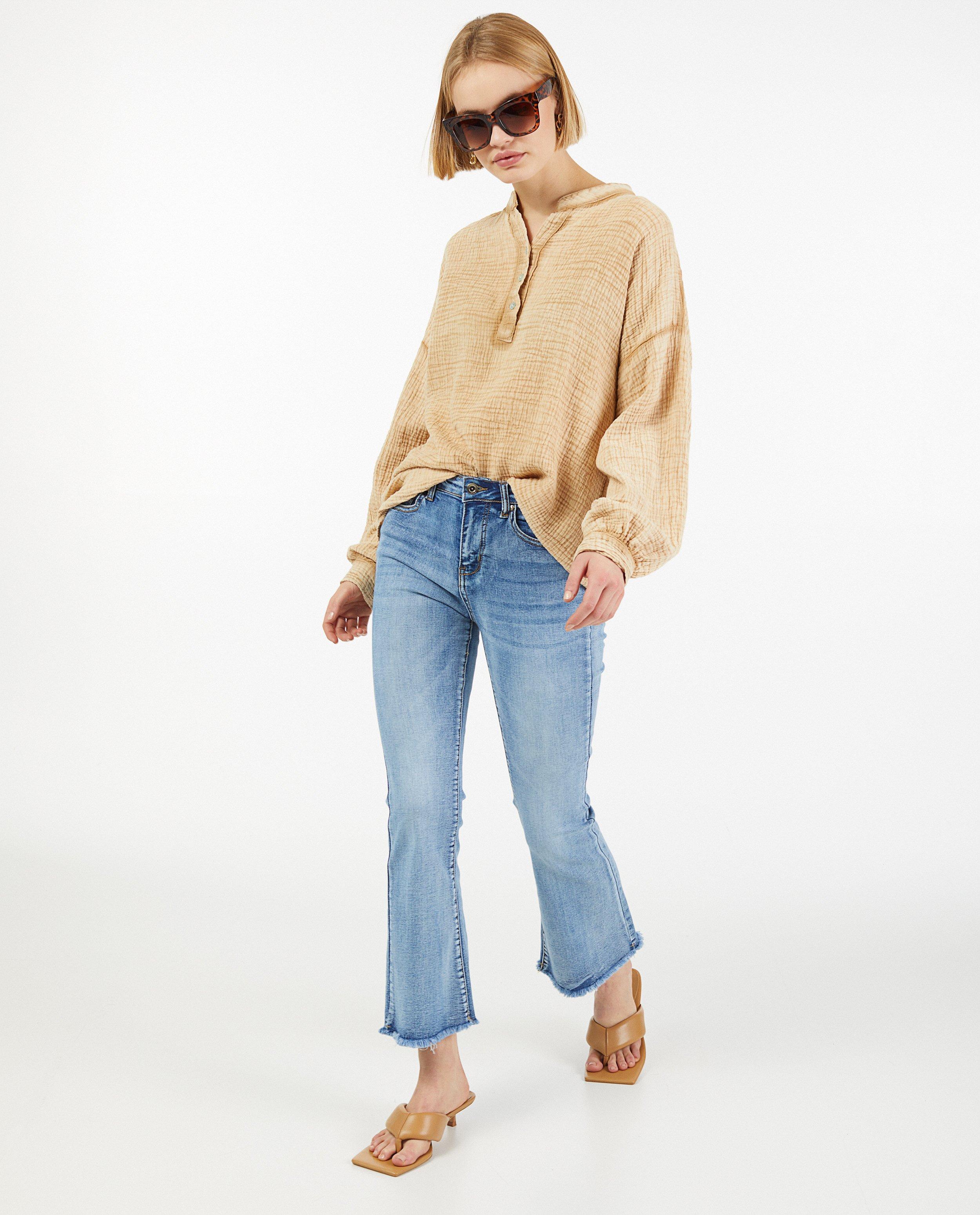 Bruine blouse van tetrastof - tuniek - Paris