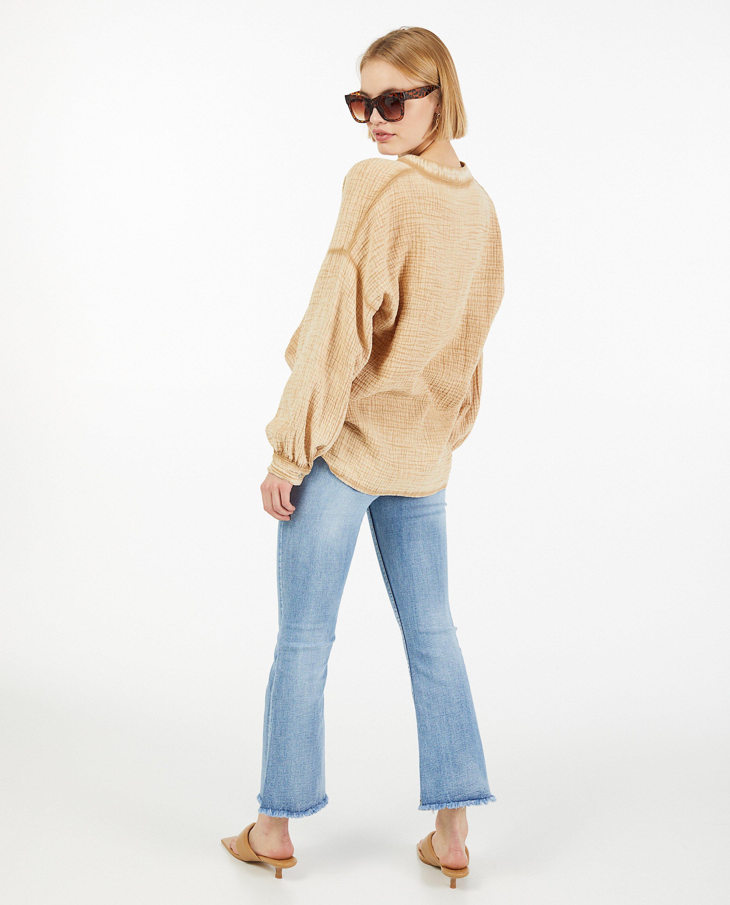 Hemden - Bruine blouse van tetrastof