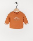 T-shirt  à manches longues en coton bio - unisexe - orange - Newborn 50-68