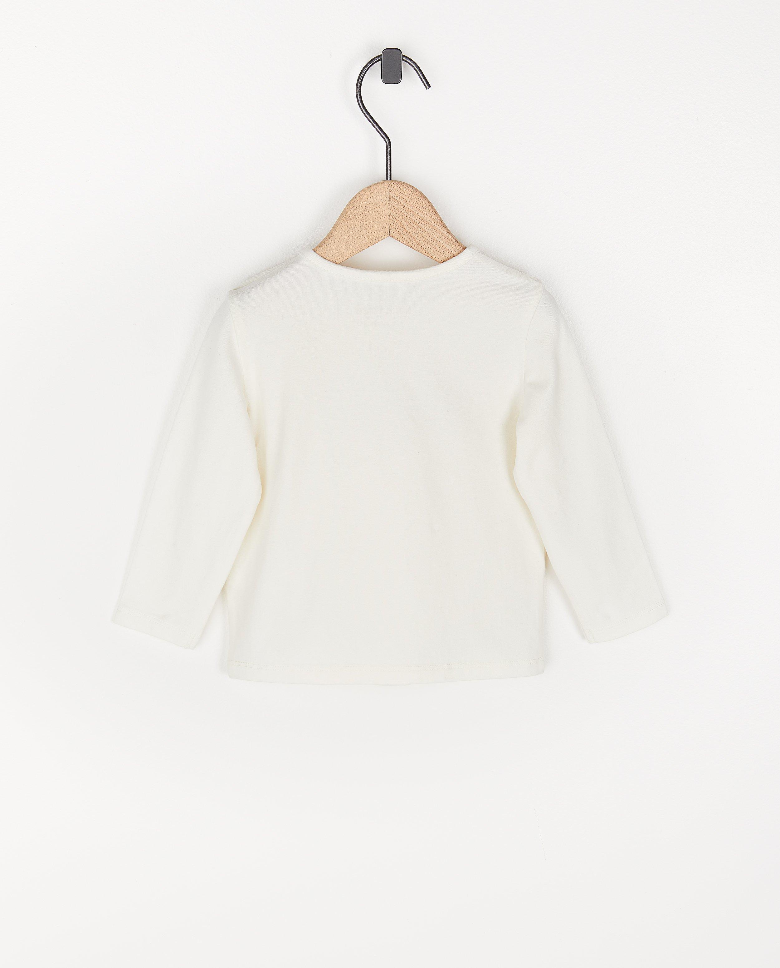 T-shirts - T-shirt blanc cassé à manches longues en coton bio