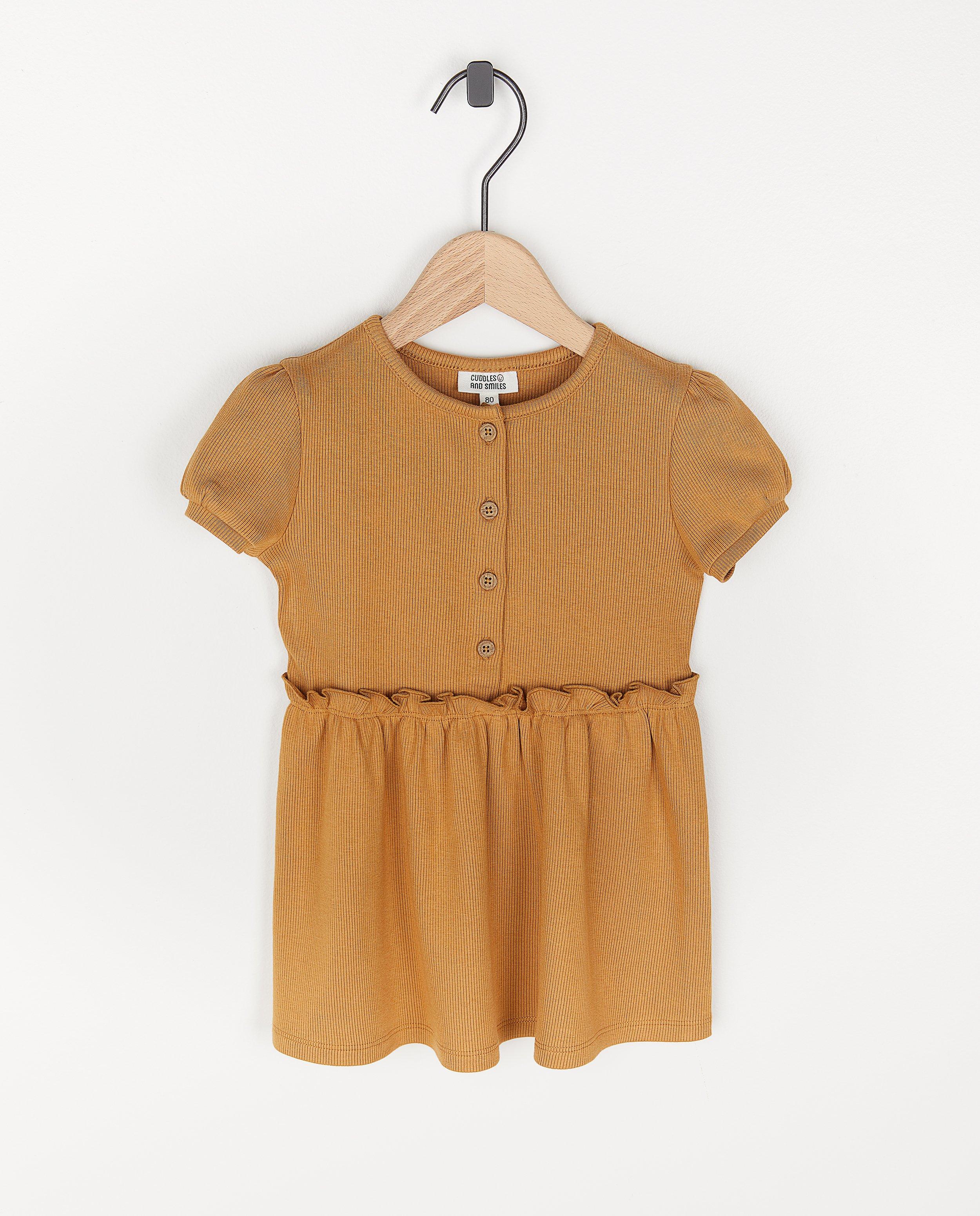 Robe beige en matière côtelée - viscose mélangée - Cuddles and Smiles