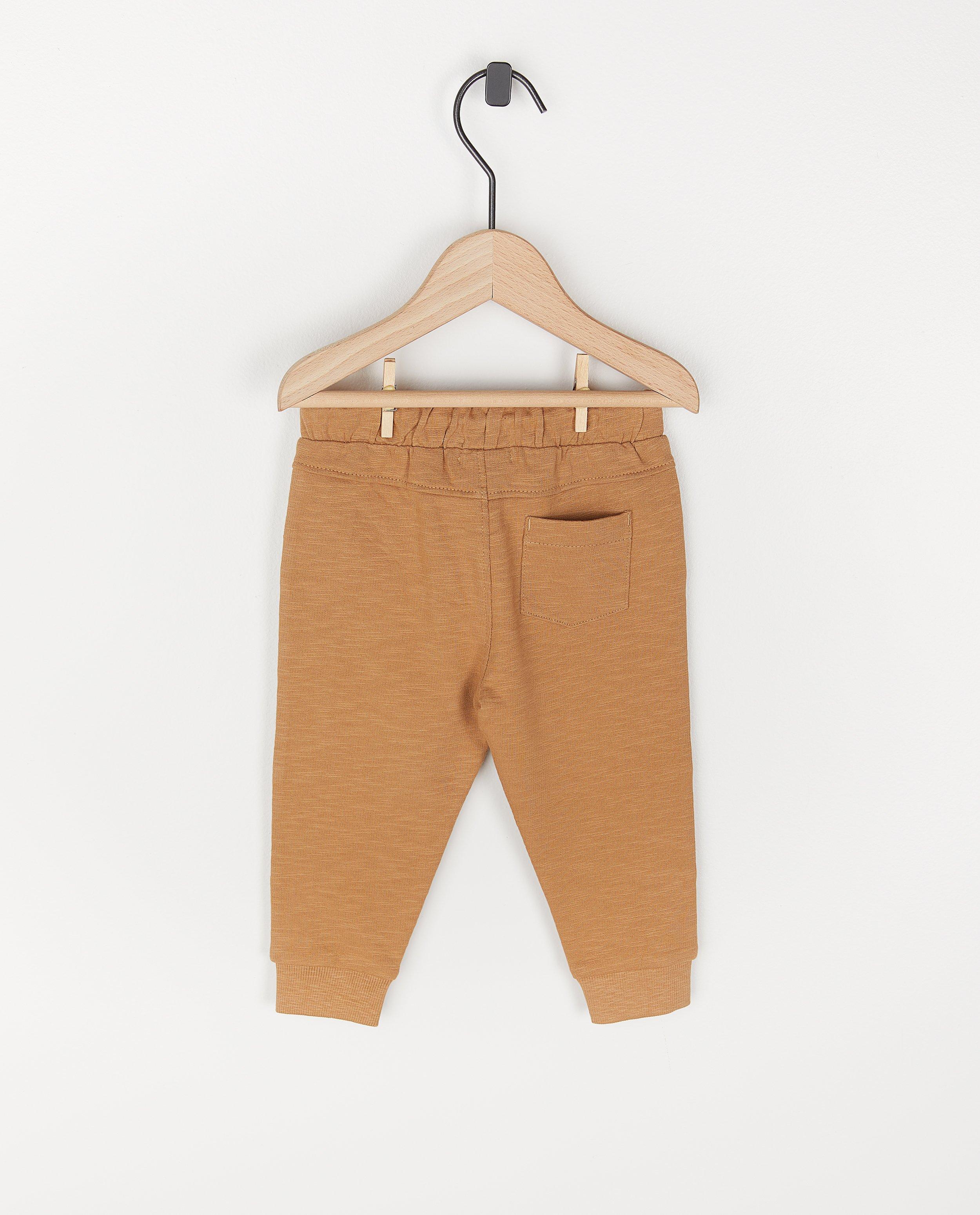 Pantalons - Jogger beige en coton bio