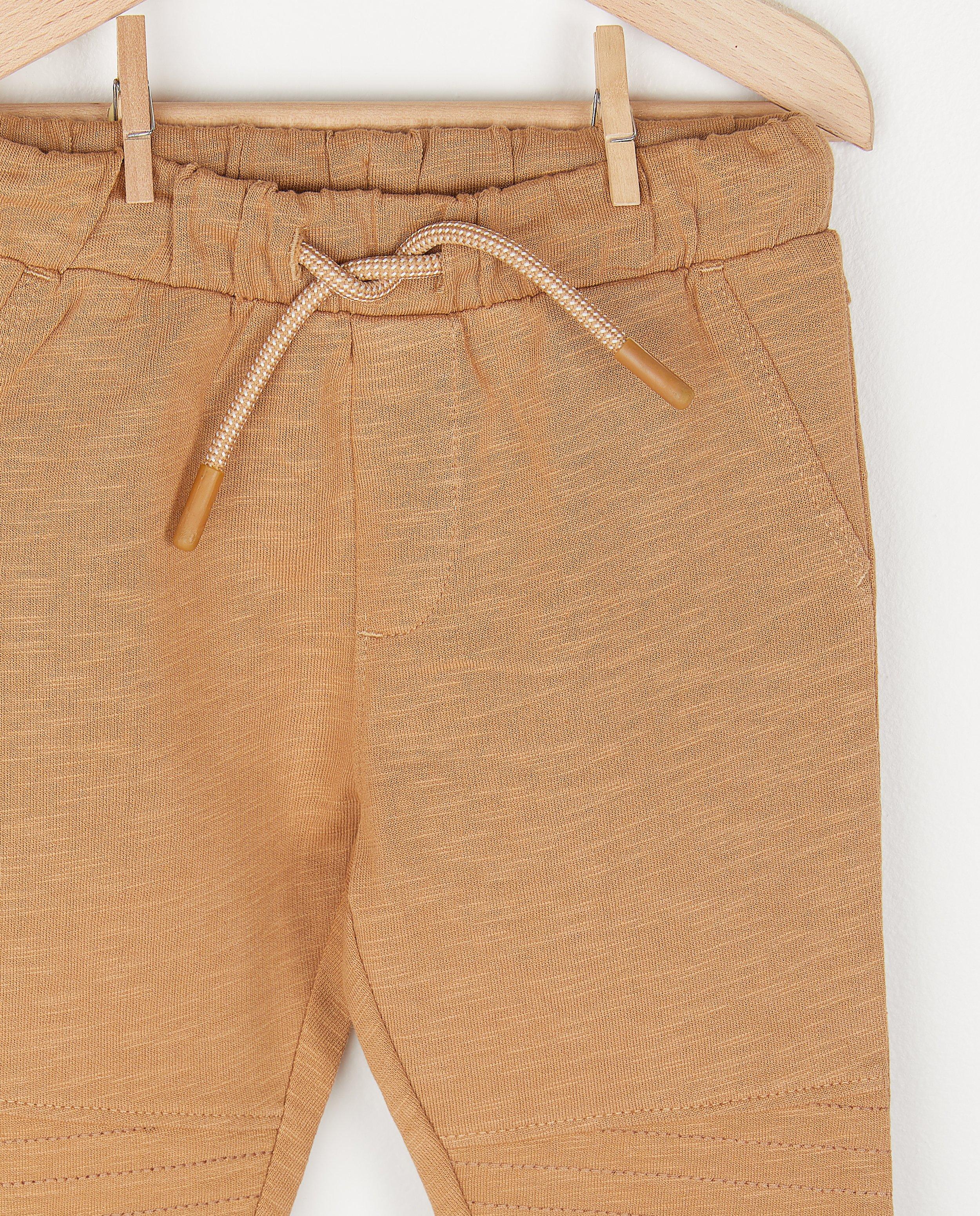 Pantalons - Jogger beige en coton bio
