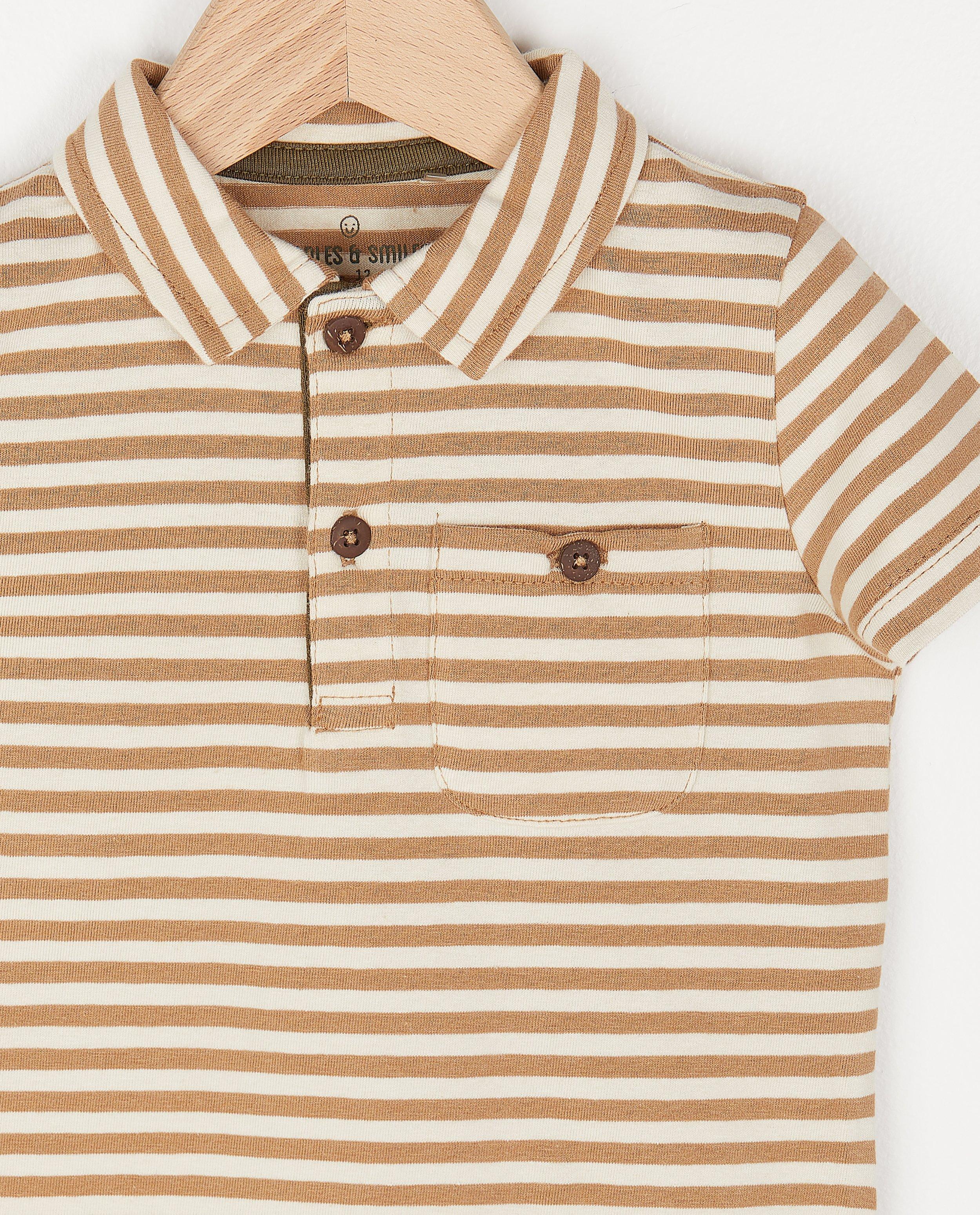 Polos - Polo en coton bio à rayures