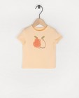 Biokatoenen T-shirt in oranje - met print - Cuddles and Smiles