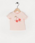 Biokatoenen T-shirt in roze - met print - Cuddles and Smiles