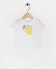 Biokatoenen T-shirt in wit - met print - Cuddles and Smiles
