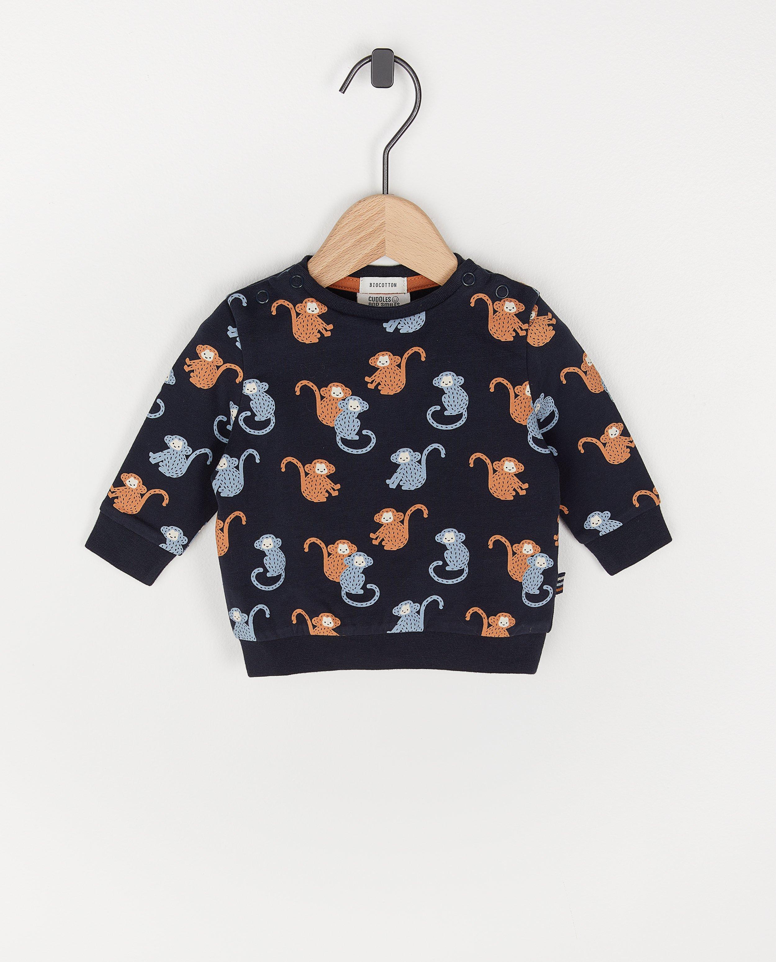 Biokatoenen unisex sweater - allover - Newborn 50-68