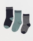 Lot de 3 paires de chaussettes pour bébés à rayures - bleues et grises - Cuddles and Smiles