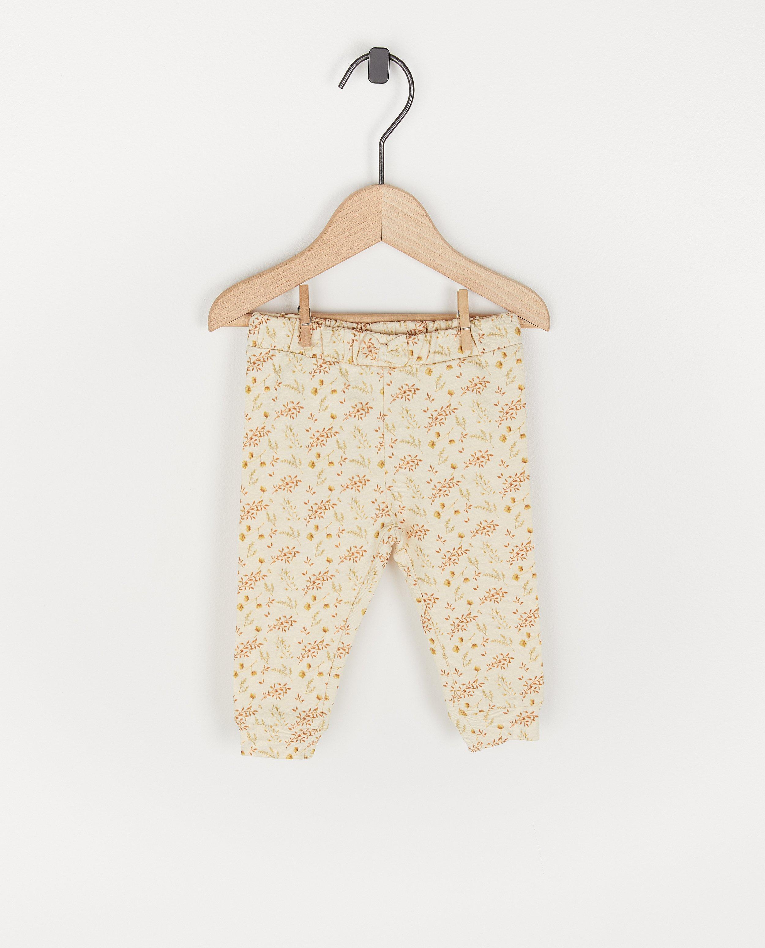 Biokatoenen broekje met print - in offwhite - Newborn 50-68