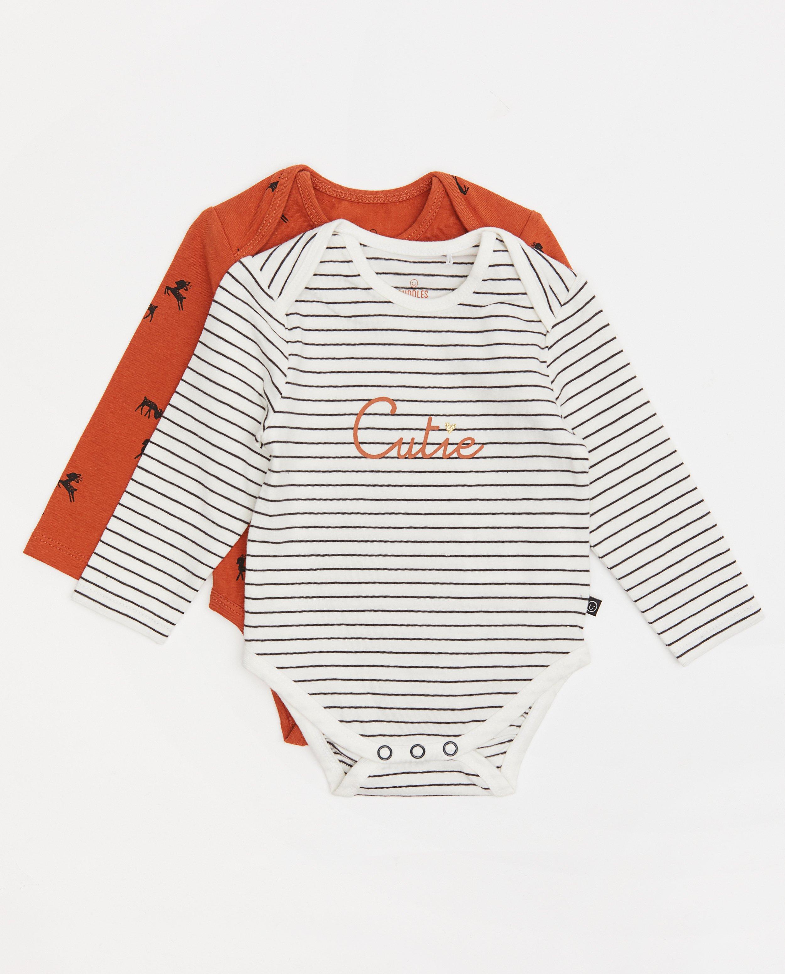Set van 2 biokatoenen rompertjes - null - Cuddles and Smiles