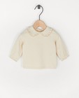 T-shirt à manches longues à rayures en coton bio  - et col Peter Pan - Newborn 50-68