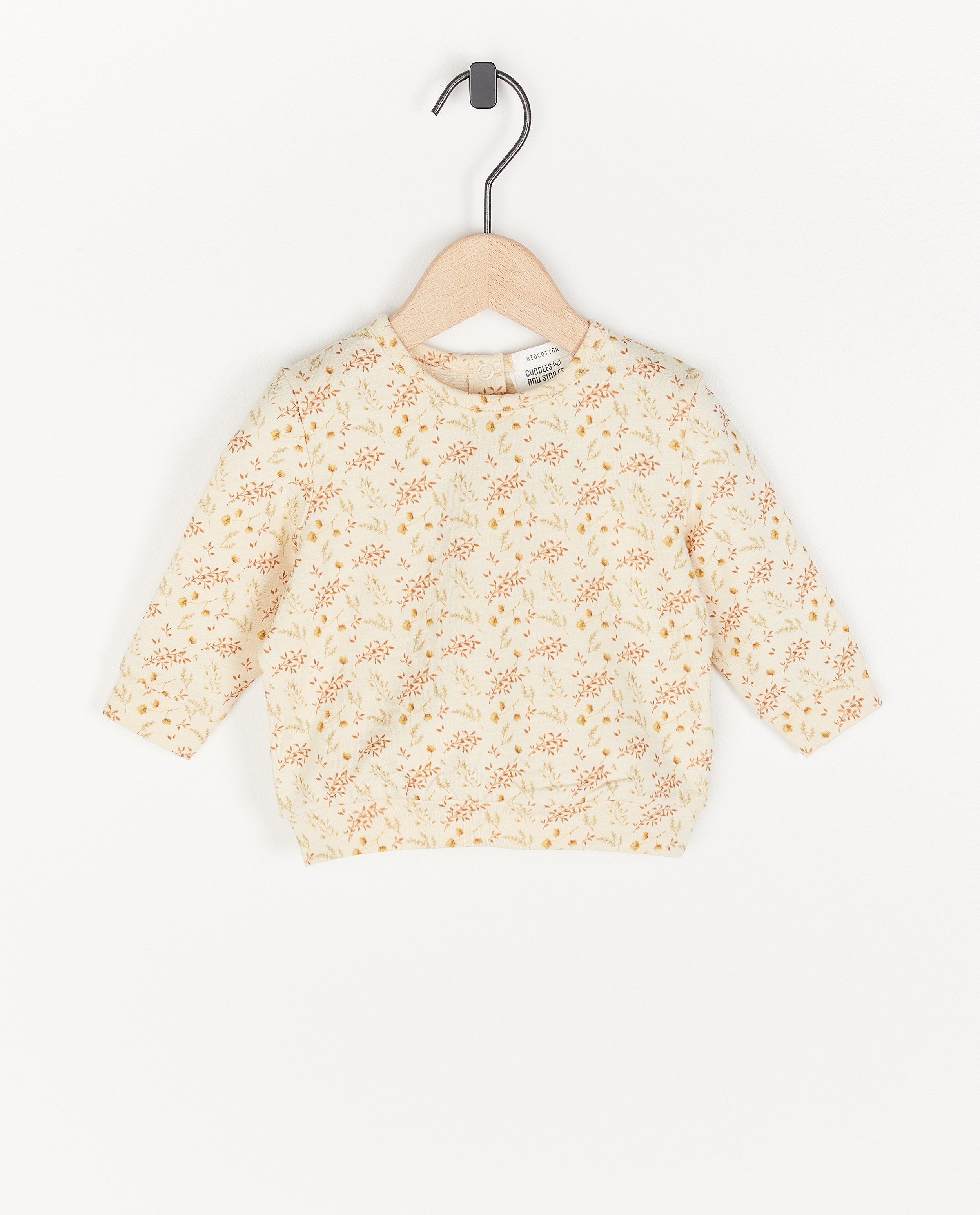 Biokatoenen sweater met print  - in crème - Newborn 50-68