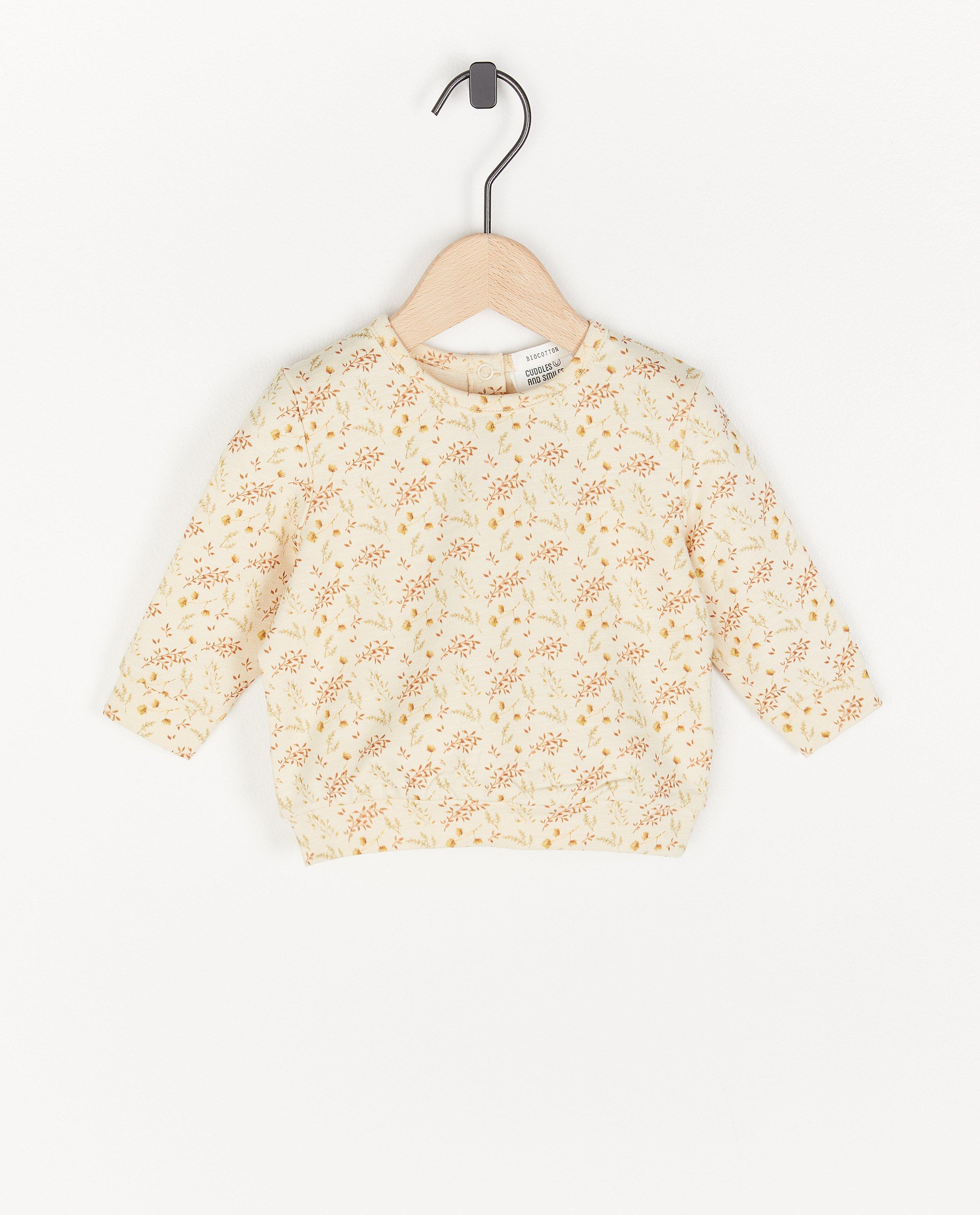 Sweat en coton bio à imprimé  - crème - Newborn 50-68