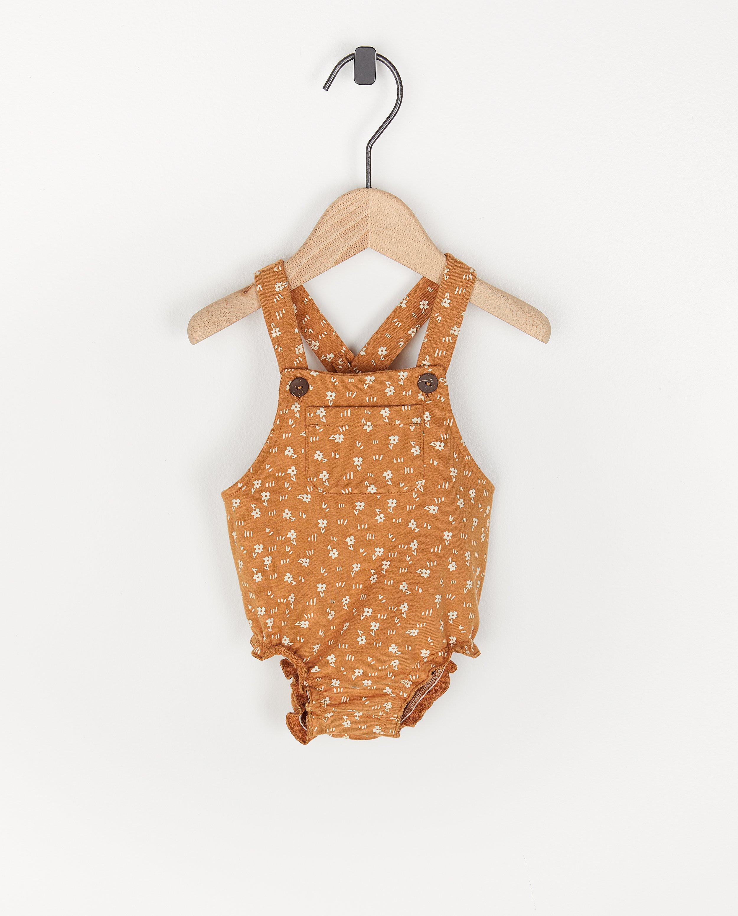 Combinaison en coton bio à imprimé - brune - Newborn 50-68
