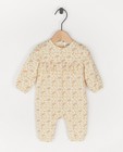 Biokatoenen jumpsuit met print - in crème - Newborn 50-68