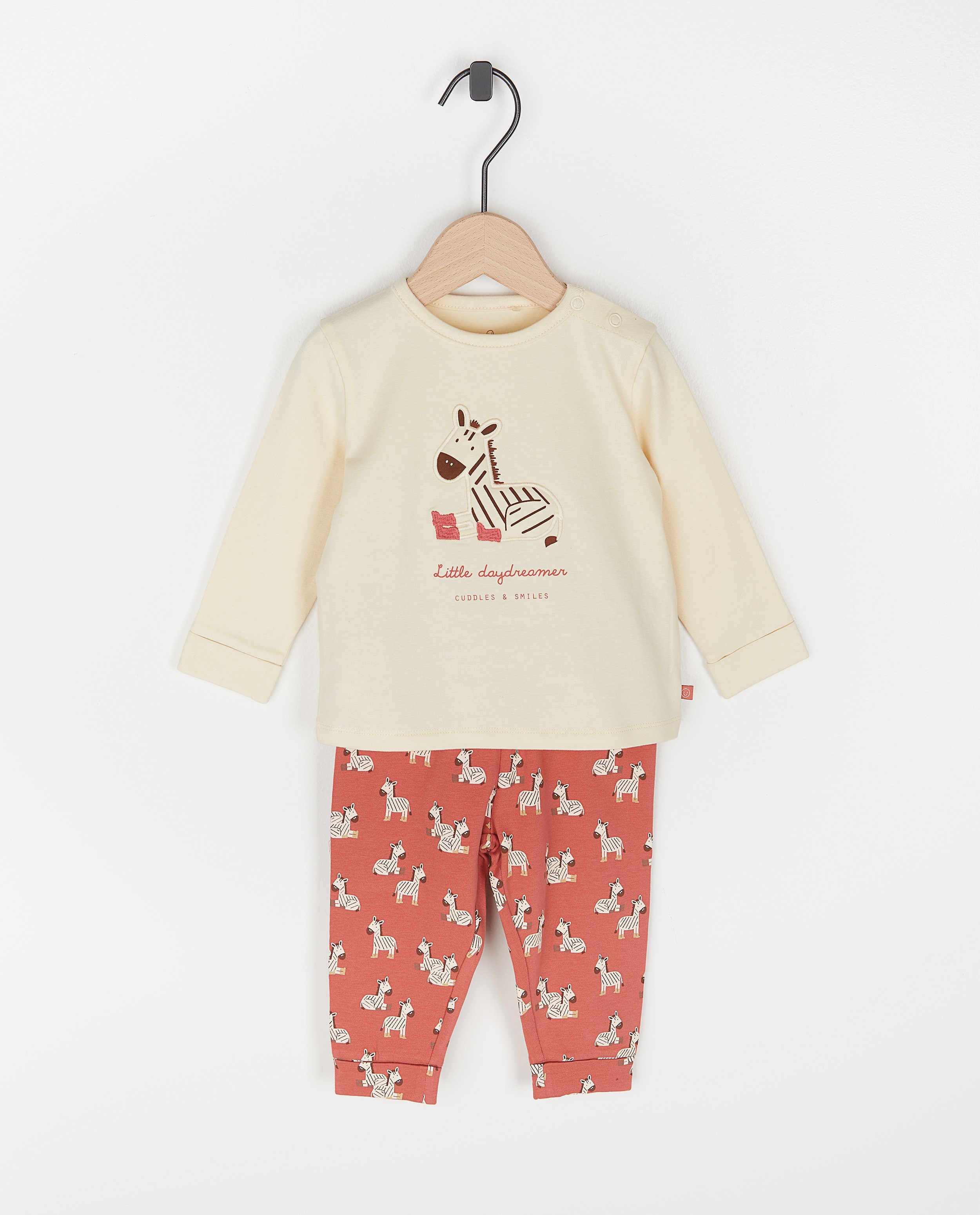 Biokatoenen pyjama met zebraprint - tweedelig - Cuddles and Smiles