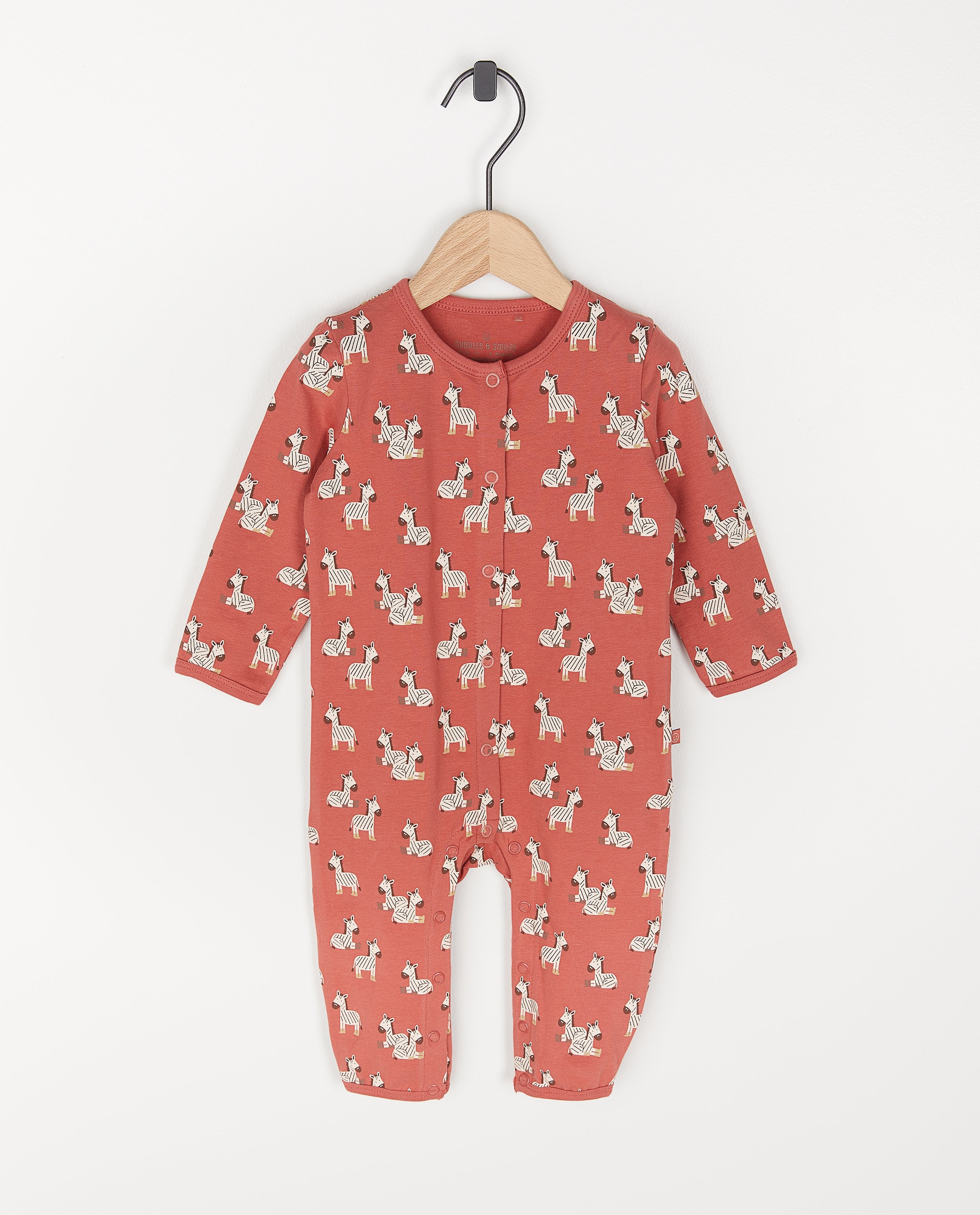 Pyjama en coton bio à imprimé de zèbre - combinaison - Cuddles and Smiles