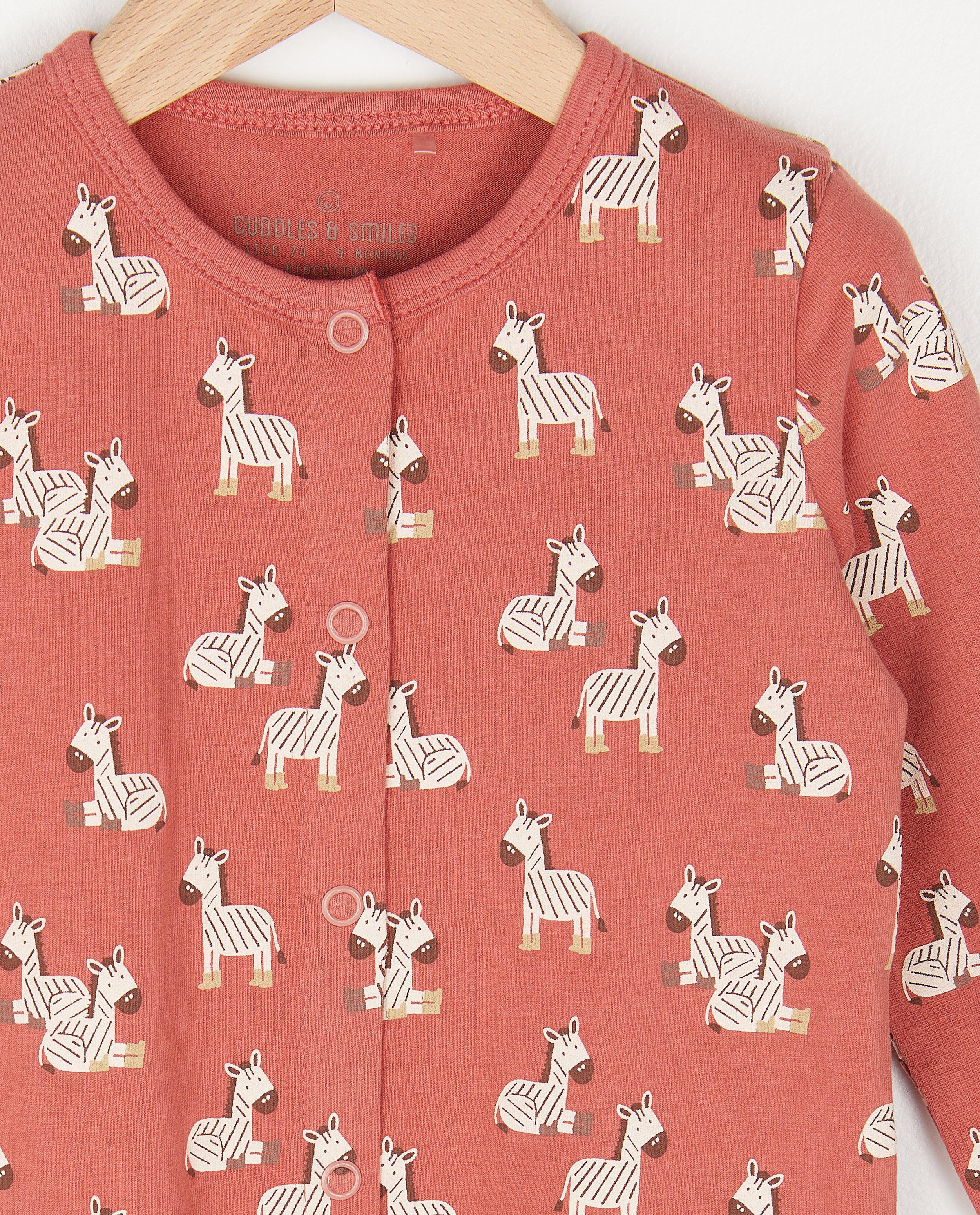 Pyjamas - Pyjama en coton bio à imprimé de zèbre