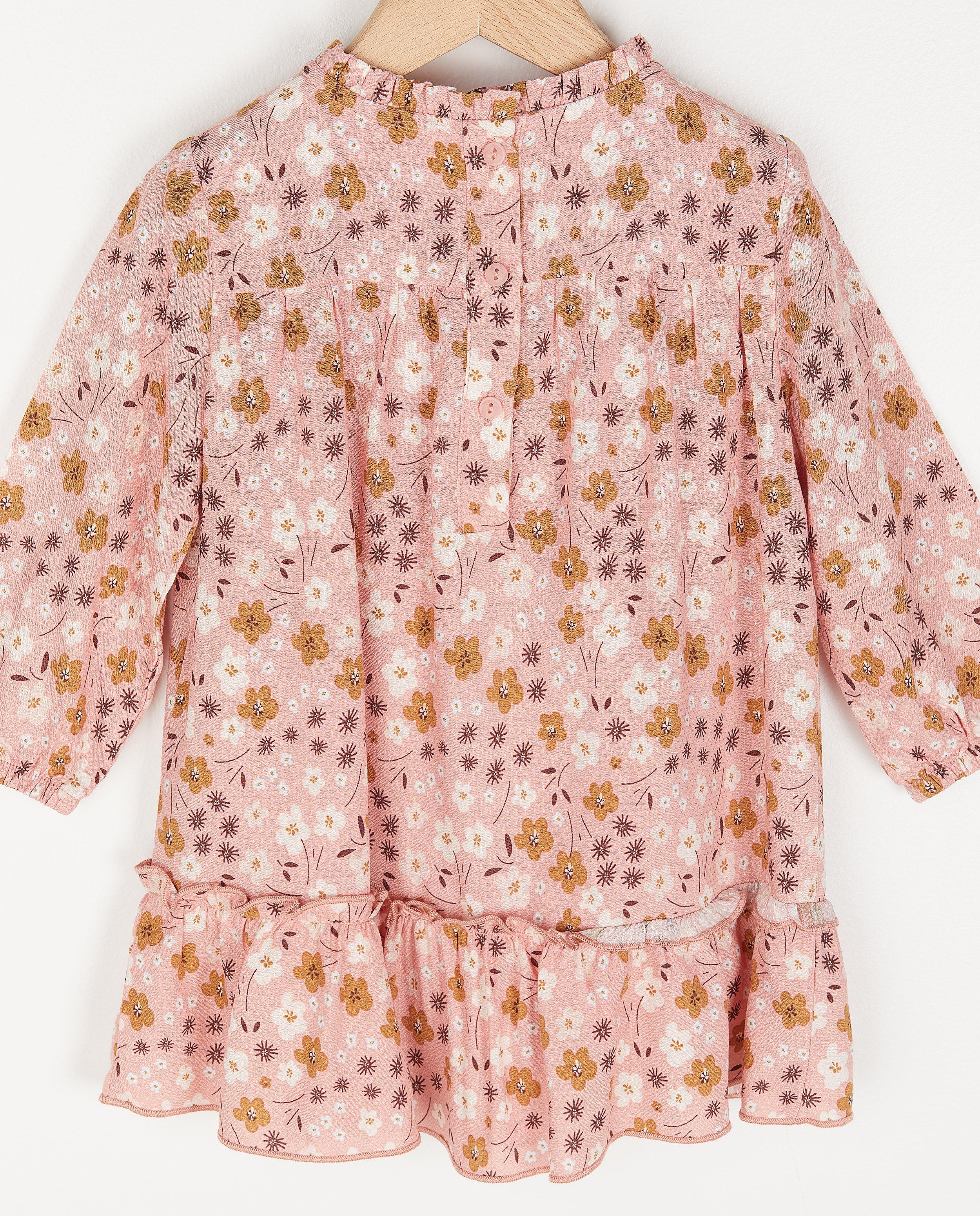 Robes - Robe rose à imprimé fleuri Fête