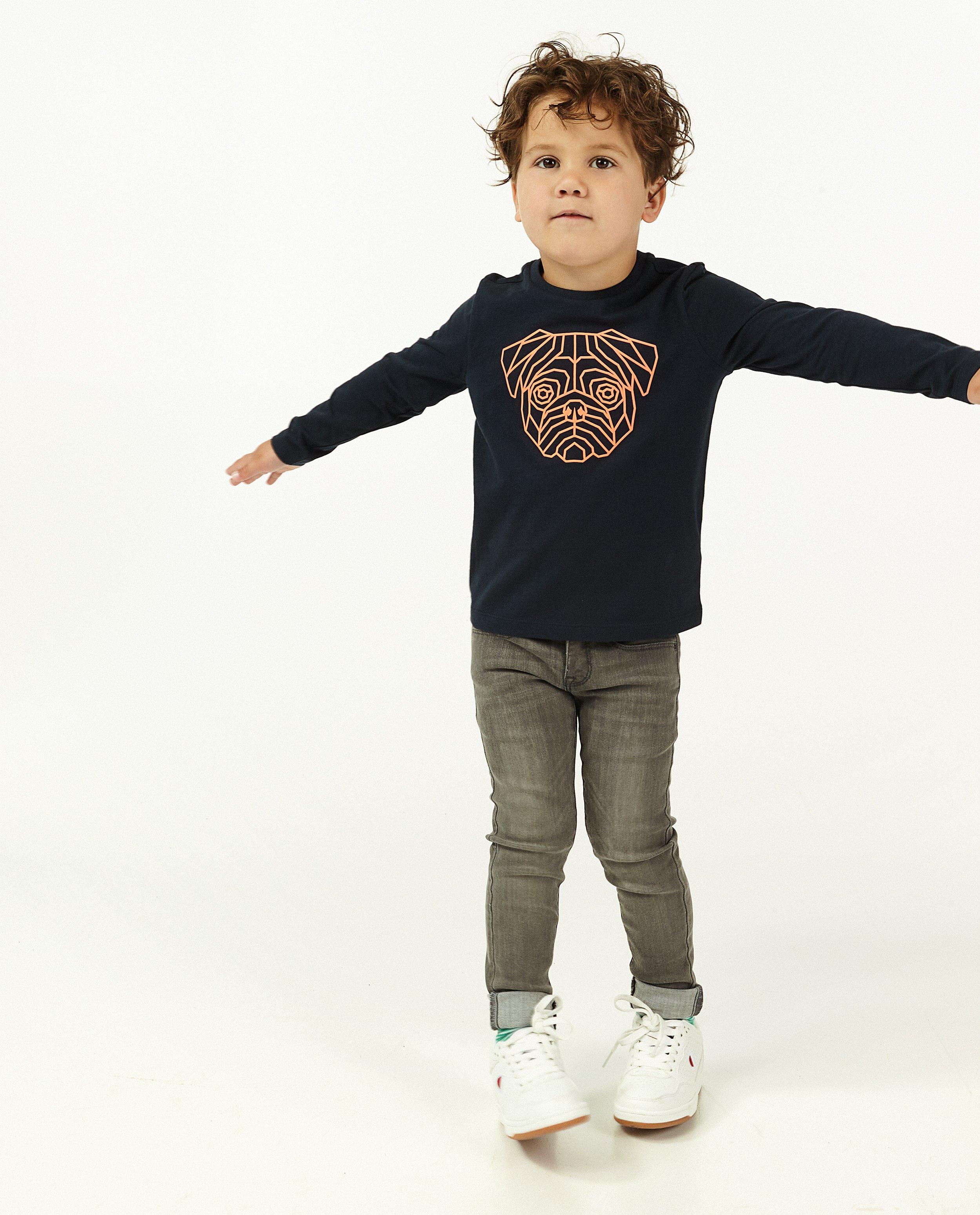 Longsleeve met rubberprint BESTies - in beige - Besties