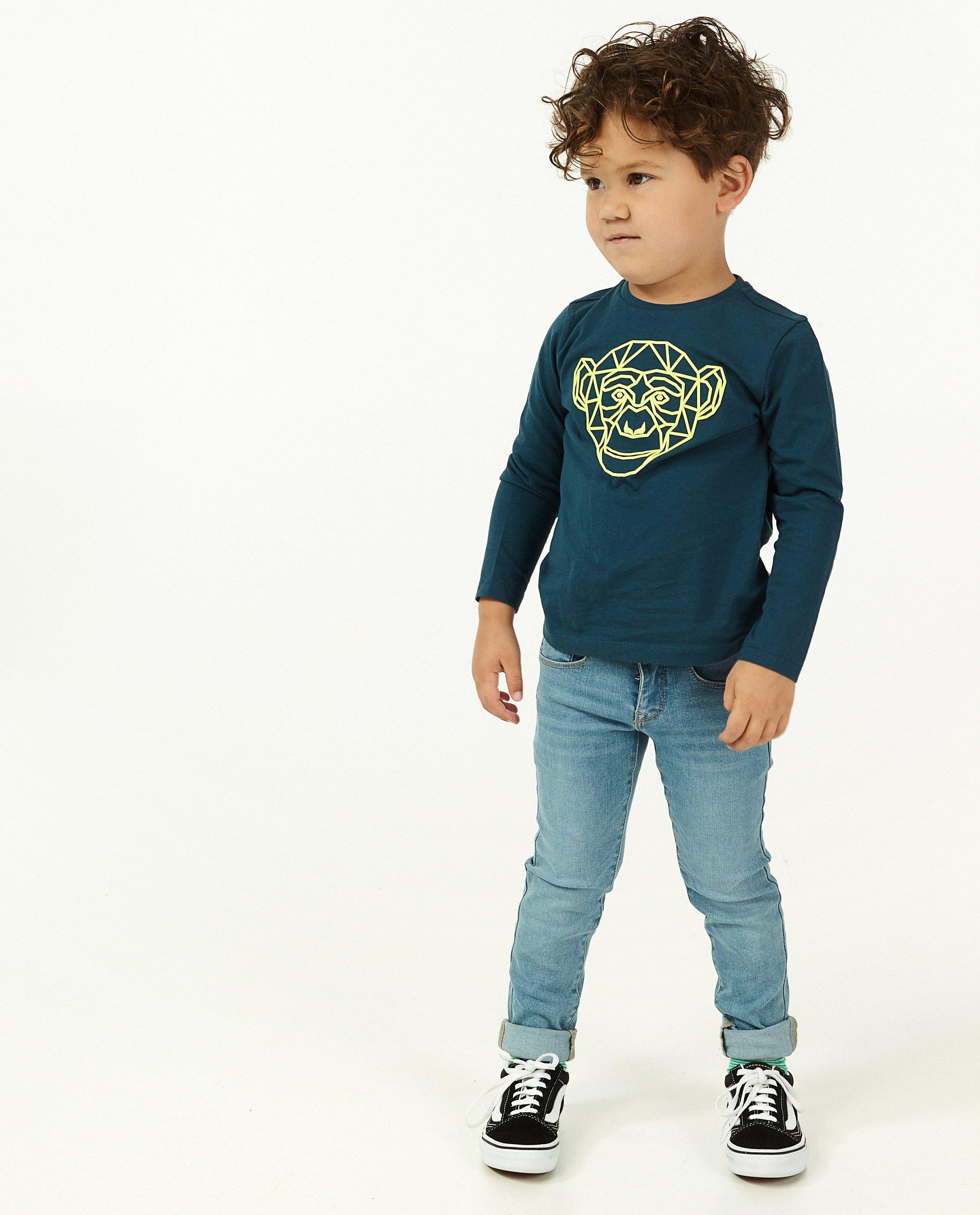T-shirt à manches longues avec imprimé caoutchouté BESTies - bleu - Besties