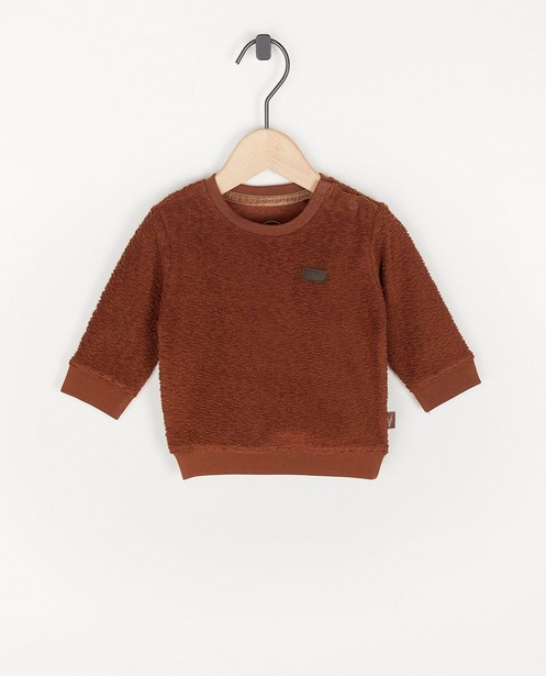 Bruine sweater met reliëf Levv - sponzen structuur - Levv