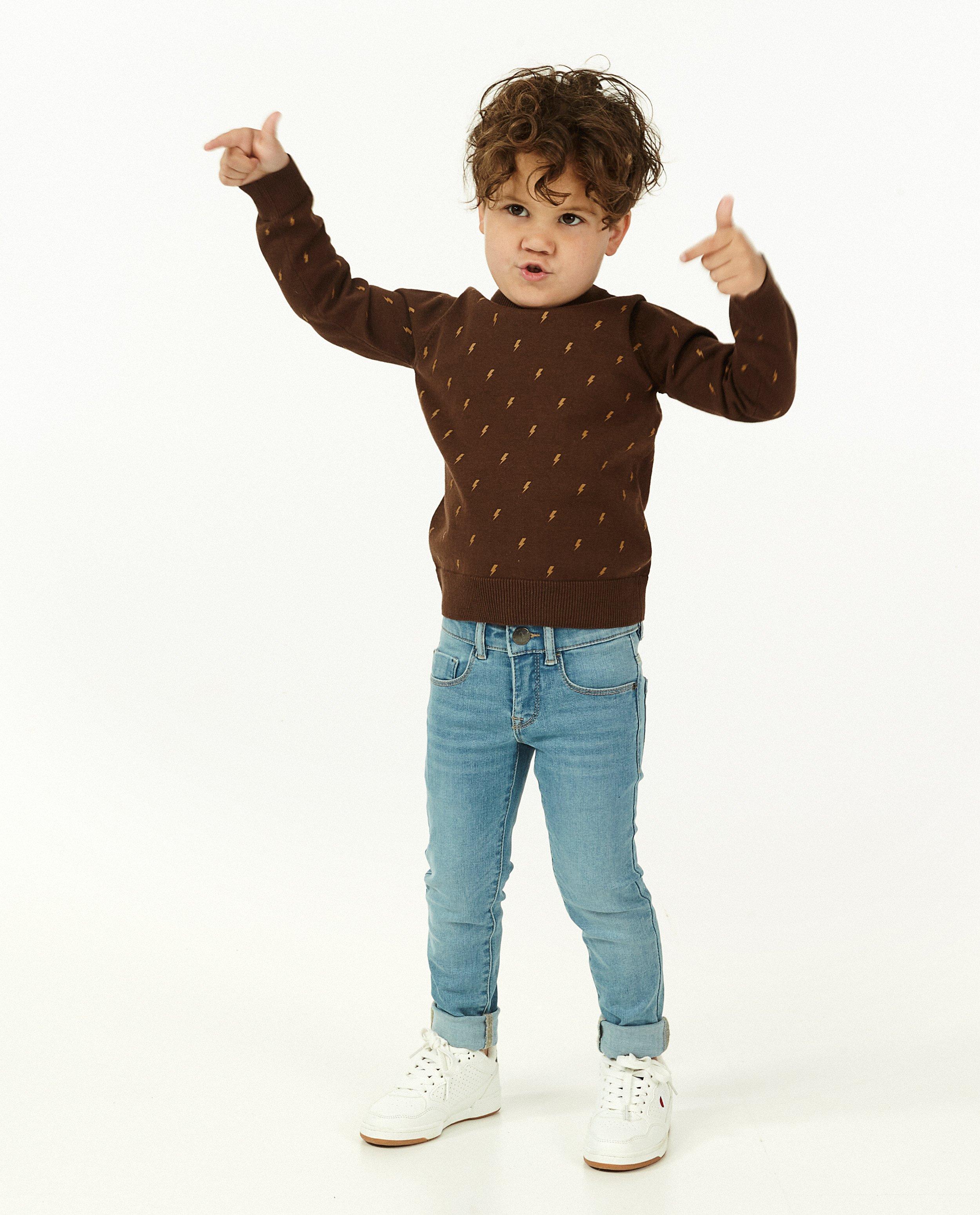 Pull brun foncé à imprimé BESTies - en fin tricot - Besties