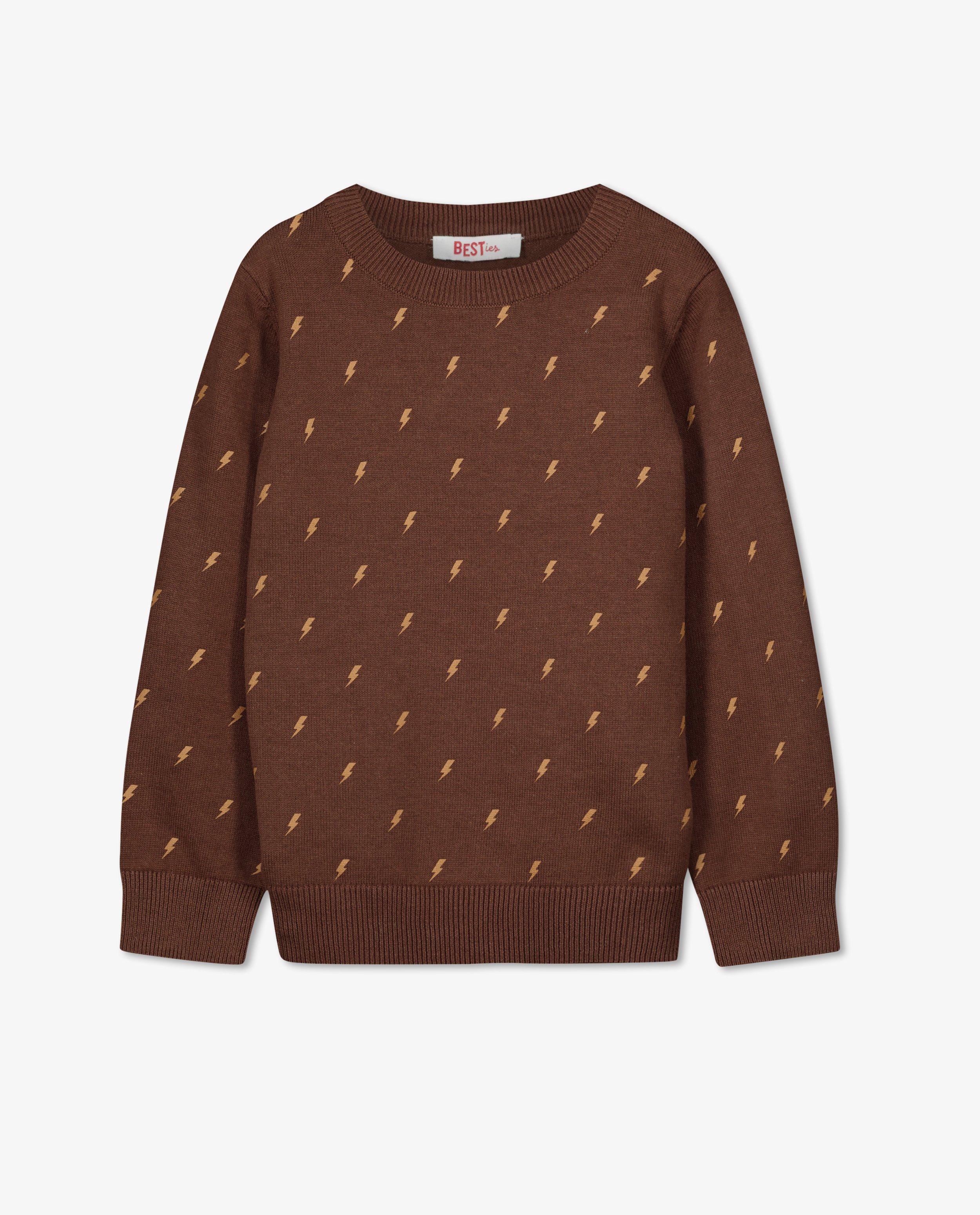 Pulls - Pull gris clair à imprimé BESTies