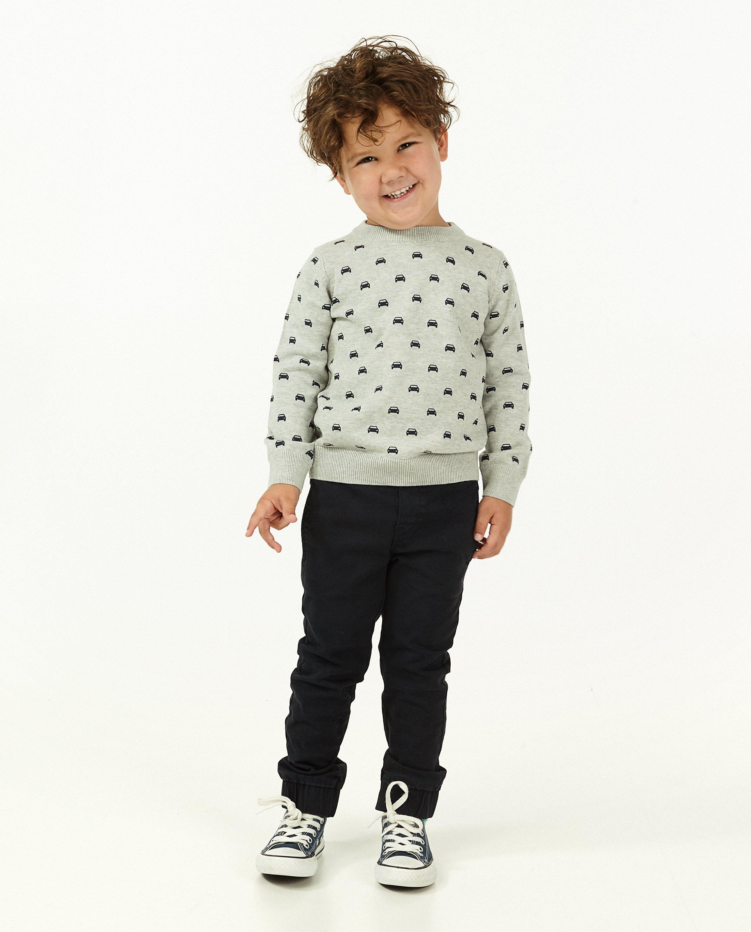 Pull gris clair à imprimé BESTies - en fin tricot - Besties